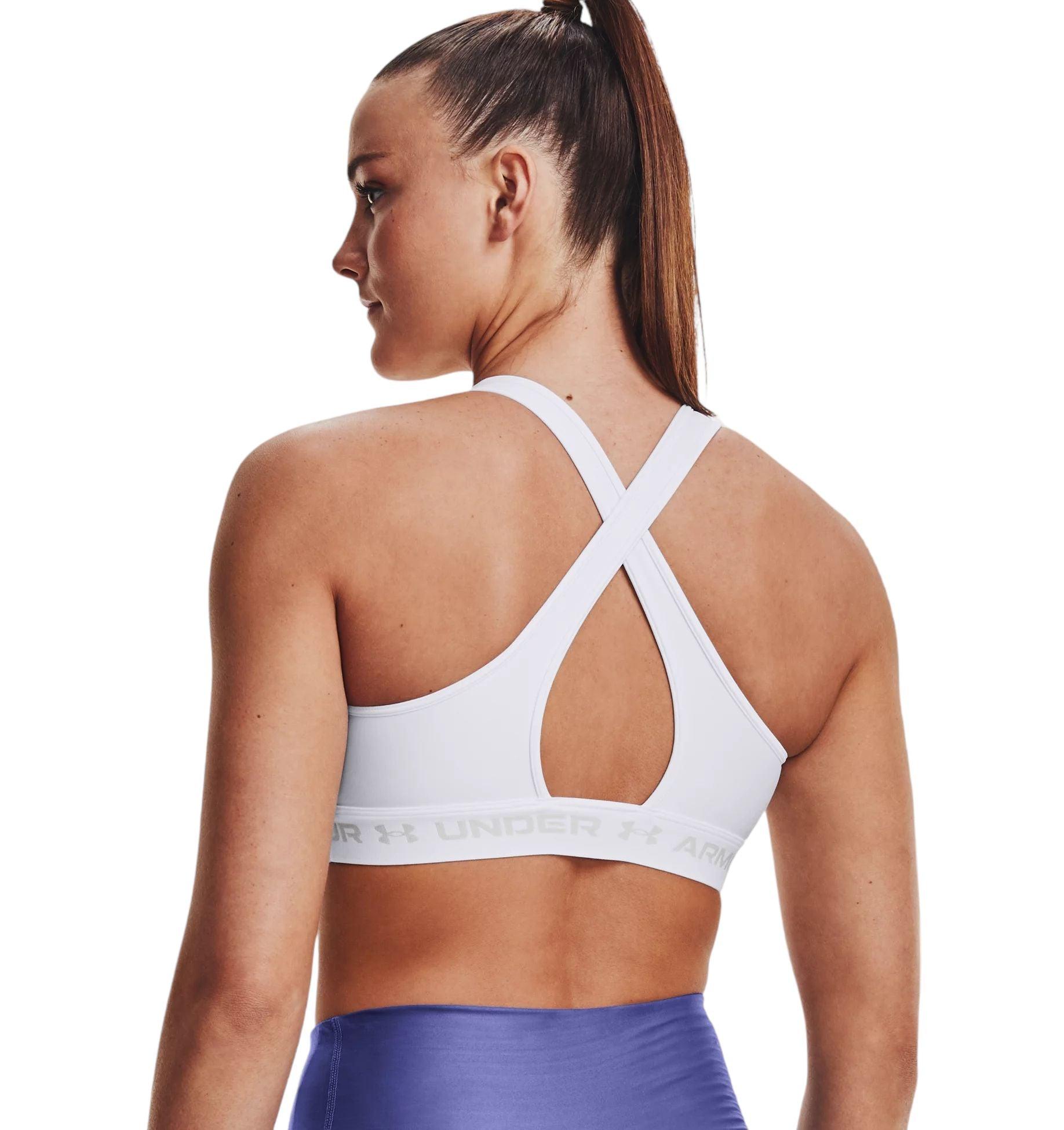 Under Armour | Top Mid Crossback Sport Donna White/Halo Gray - Fabbrica Ski Sises