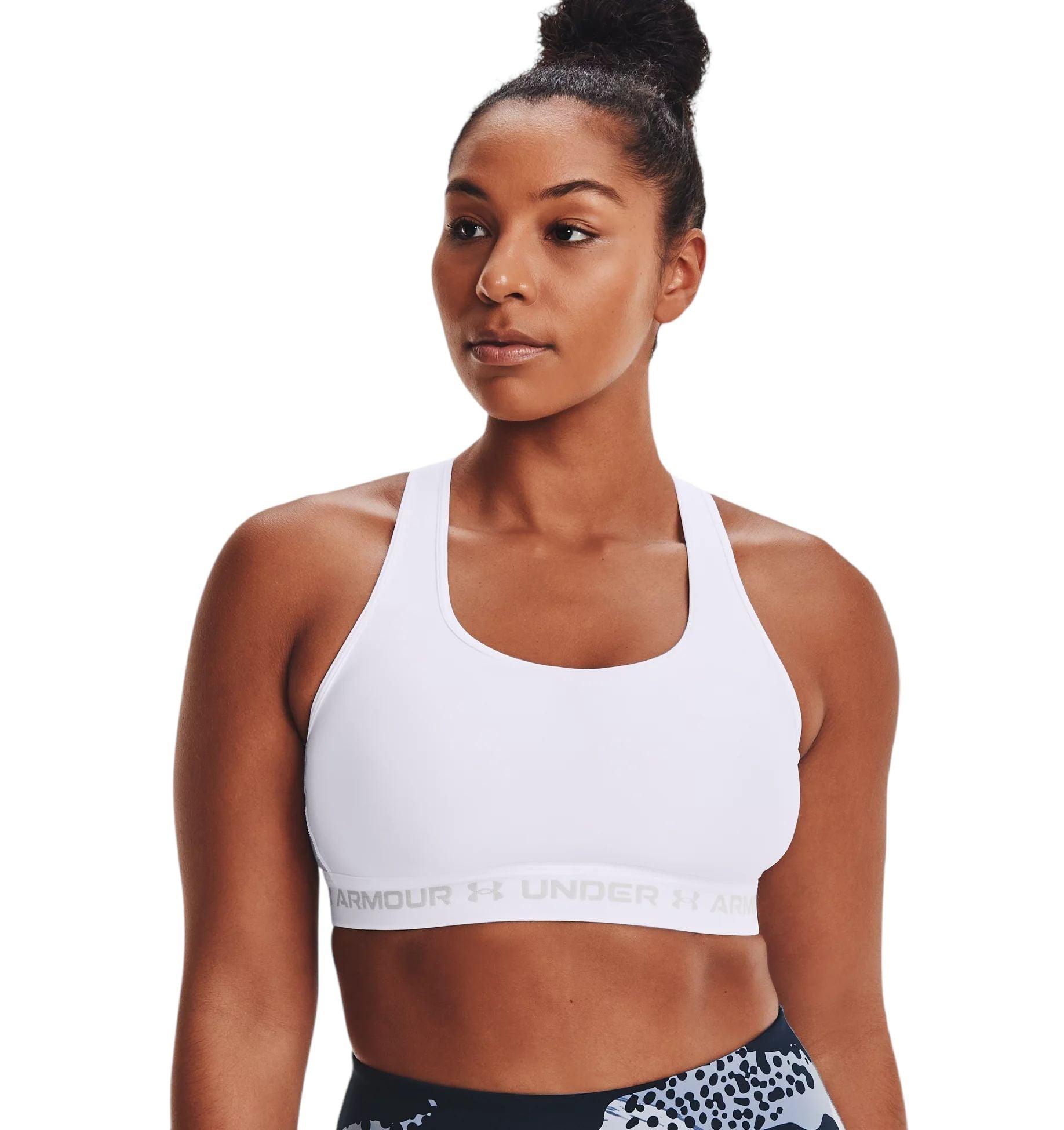 Under Armour | Top Mid Crossback Sport Donna White/Halo Gray - Fabbrica Ski Sises
