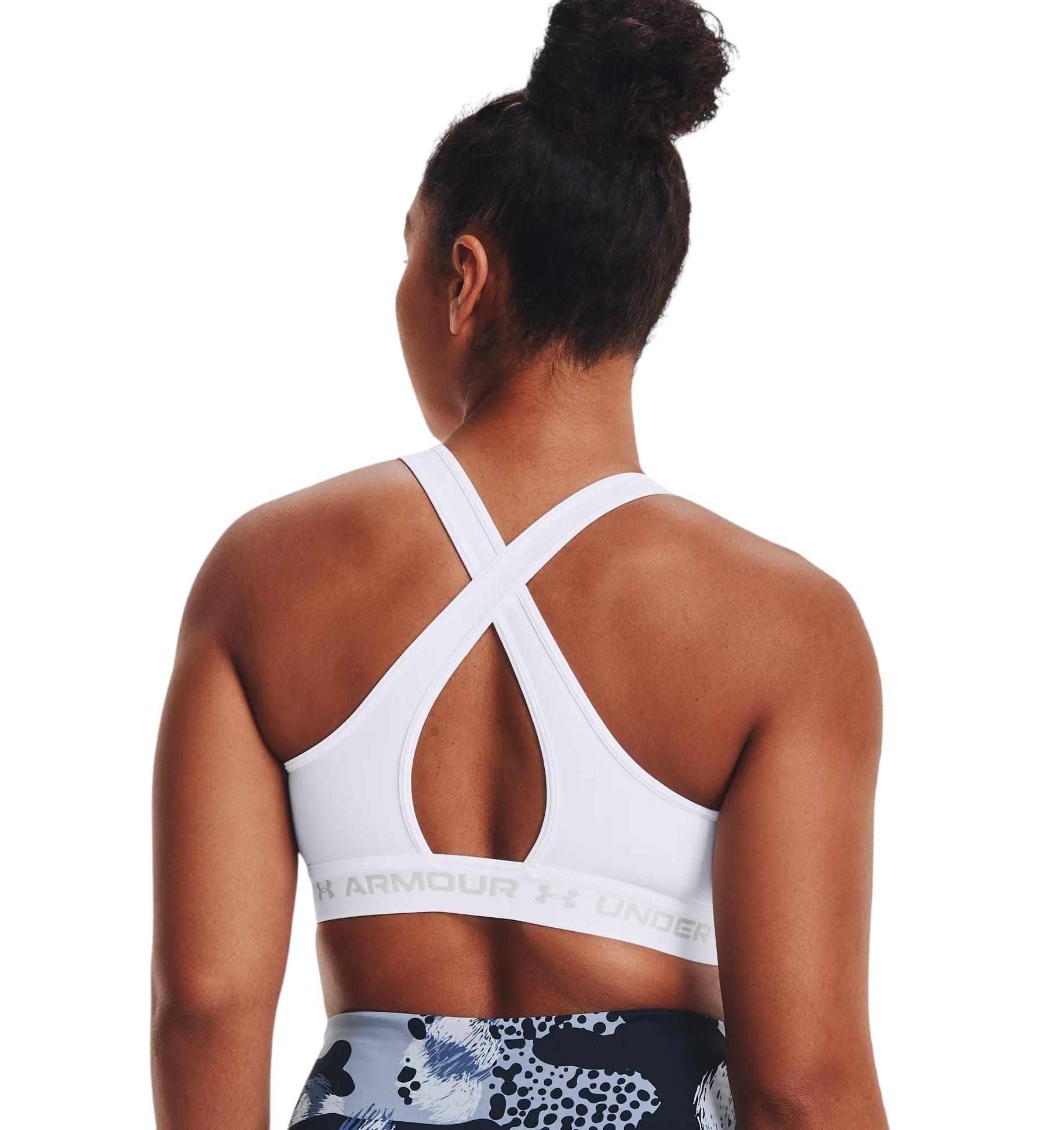 Under Armour | Top Mid Crossback Sport Donna White/Halo Gray - Fabbrica Ski Sises