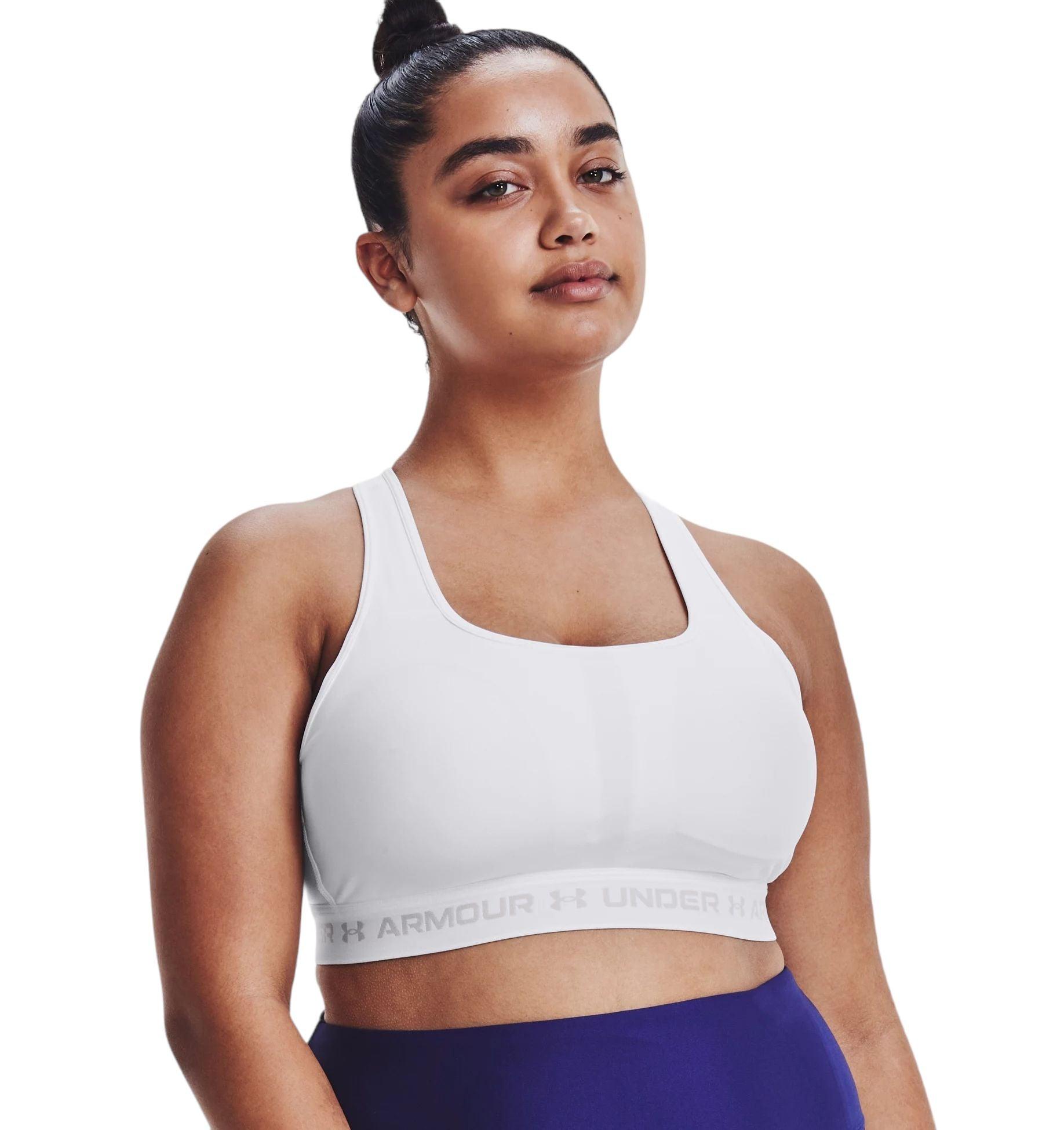 Under Armour | Top Mid Crossback Sport Donna White/Halo Gray - Fabbrica Ski Sises