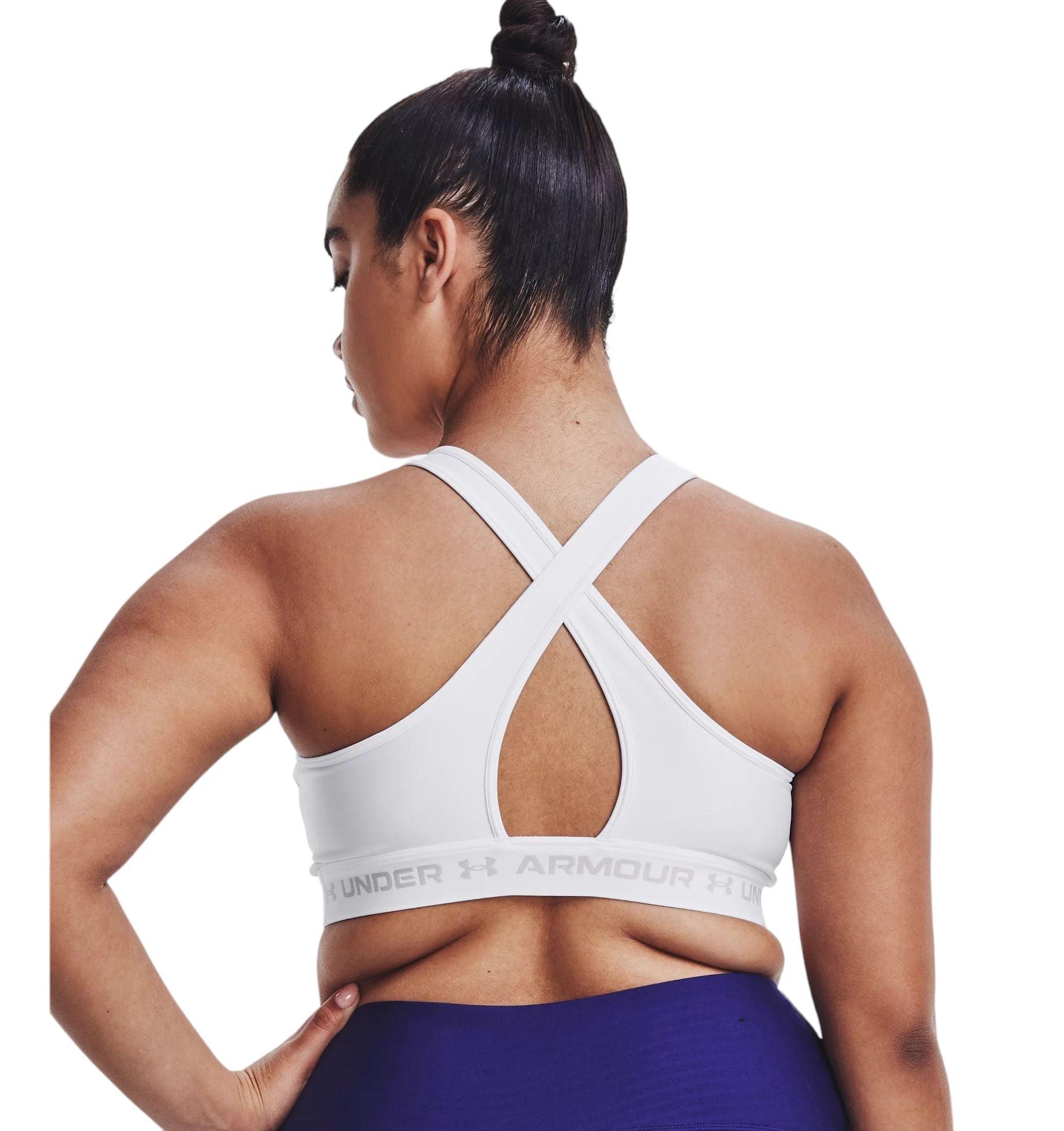 Under Armour | Top Mid Crossback Sport Donna White/Halo Gray - Fabbrica Ski Sises