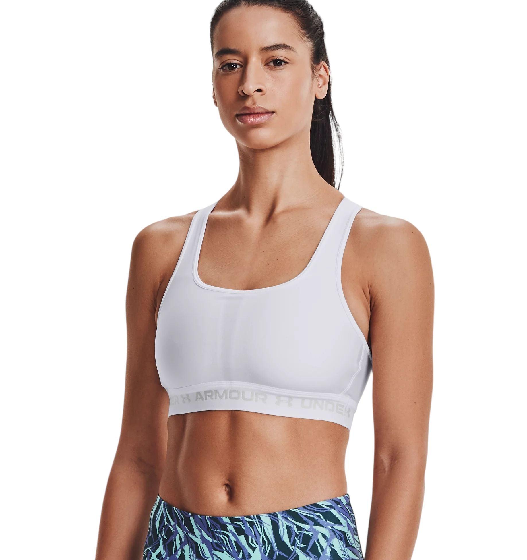 Under Armour | Top Mid Crossback Sport Donna White/Halo Gray - Fabbrica Ski Sises