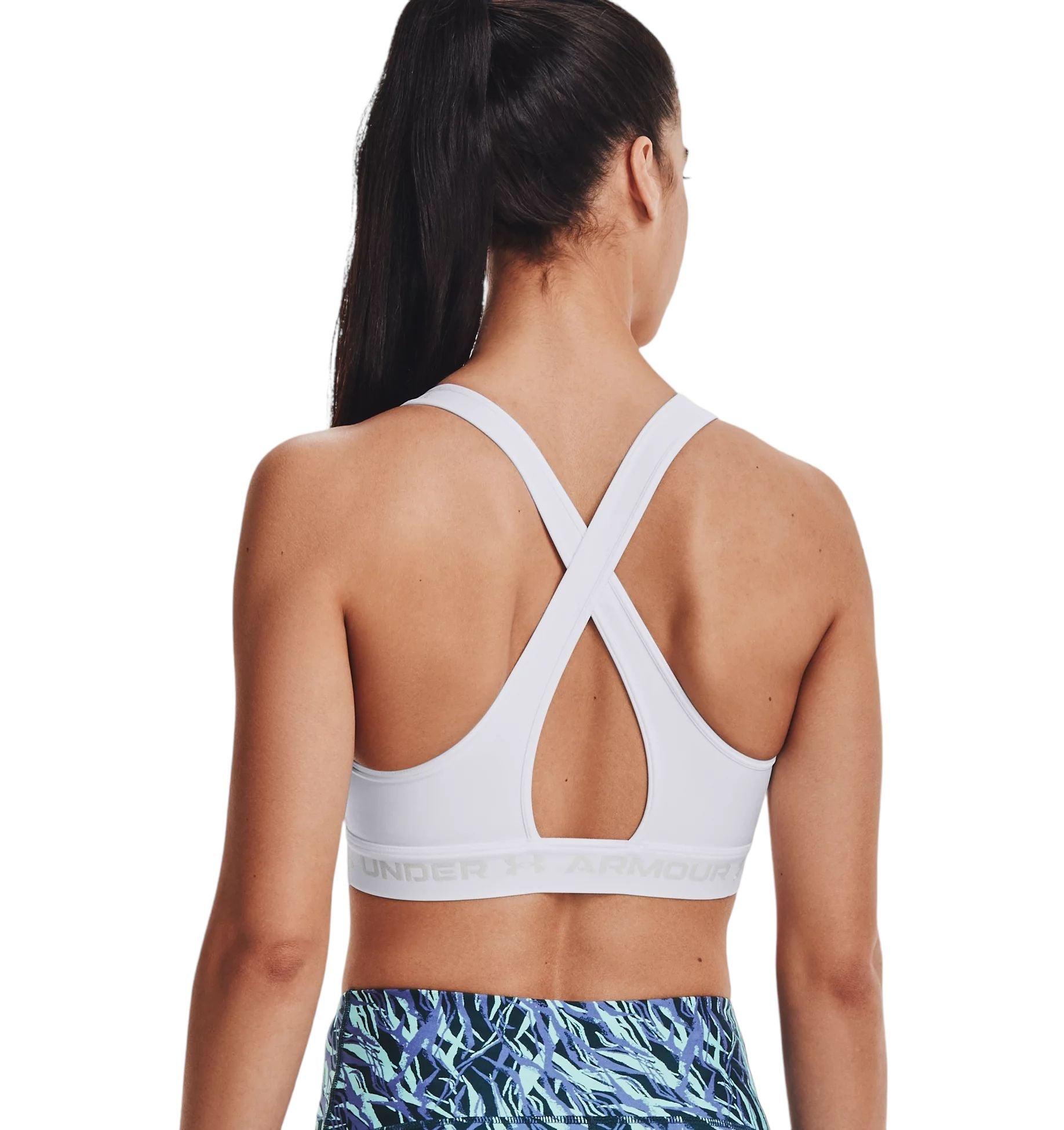 Under Armour | Top Mid Crossback Sport Donna White/Halo Gray - Fabbrica Ski Sises