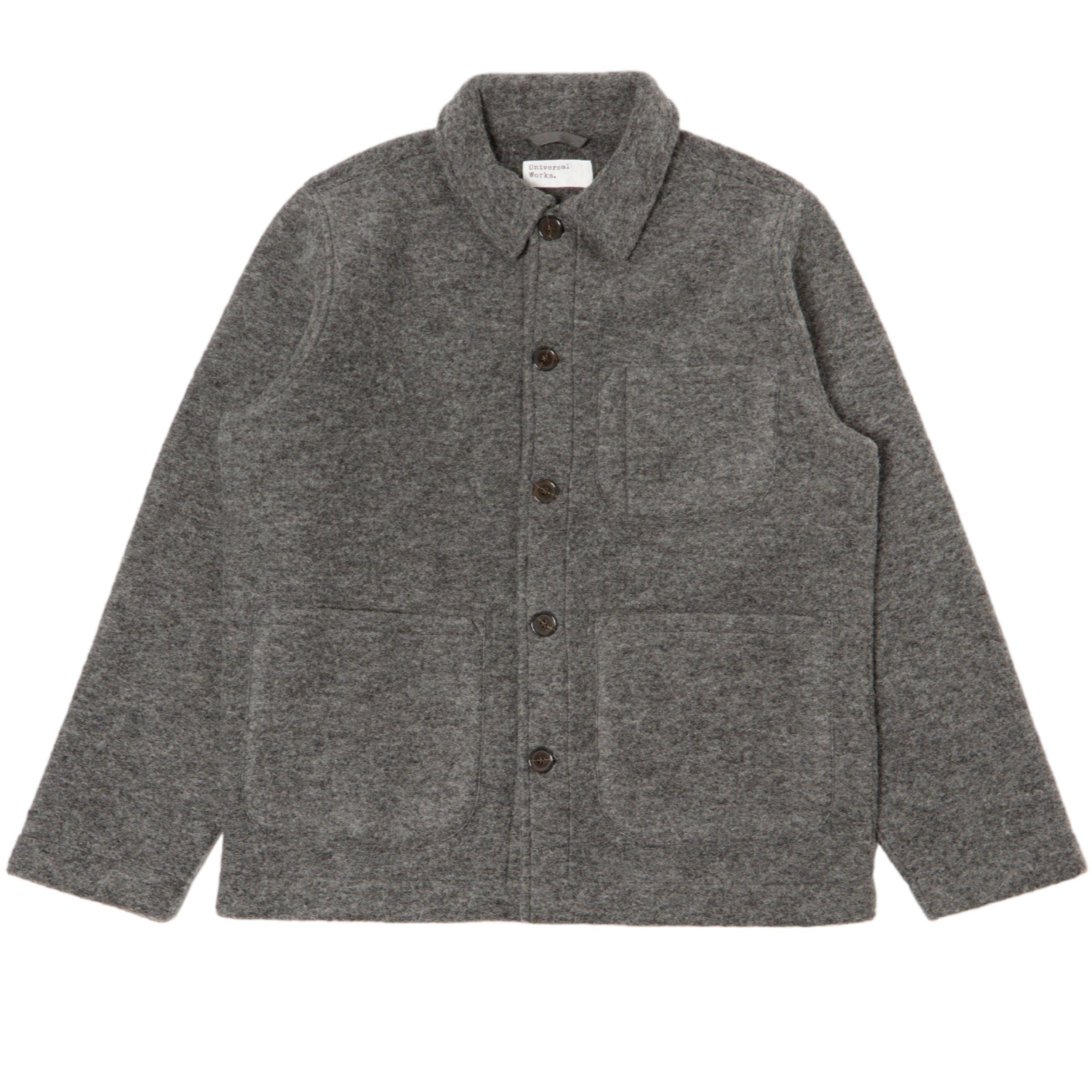 Universal Works | Giacca Field Fleece Uomo Grey Marl - Fabbrica Ski Sises
