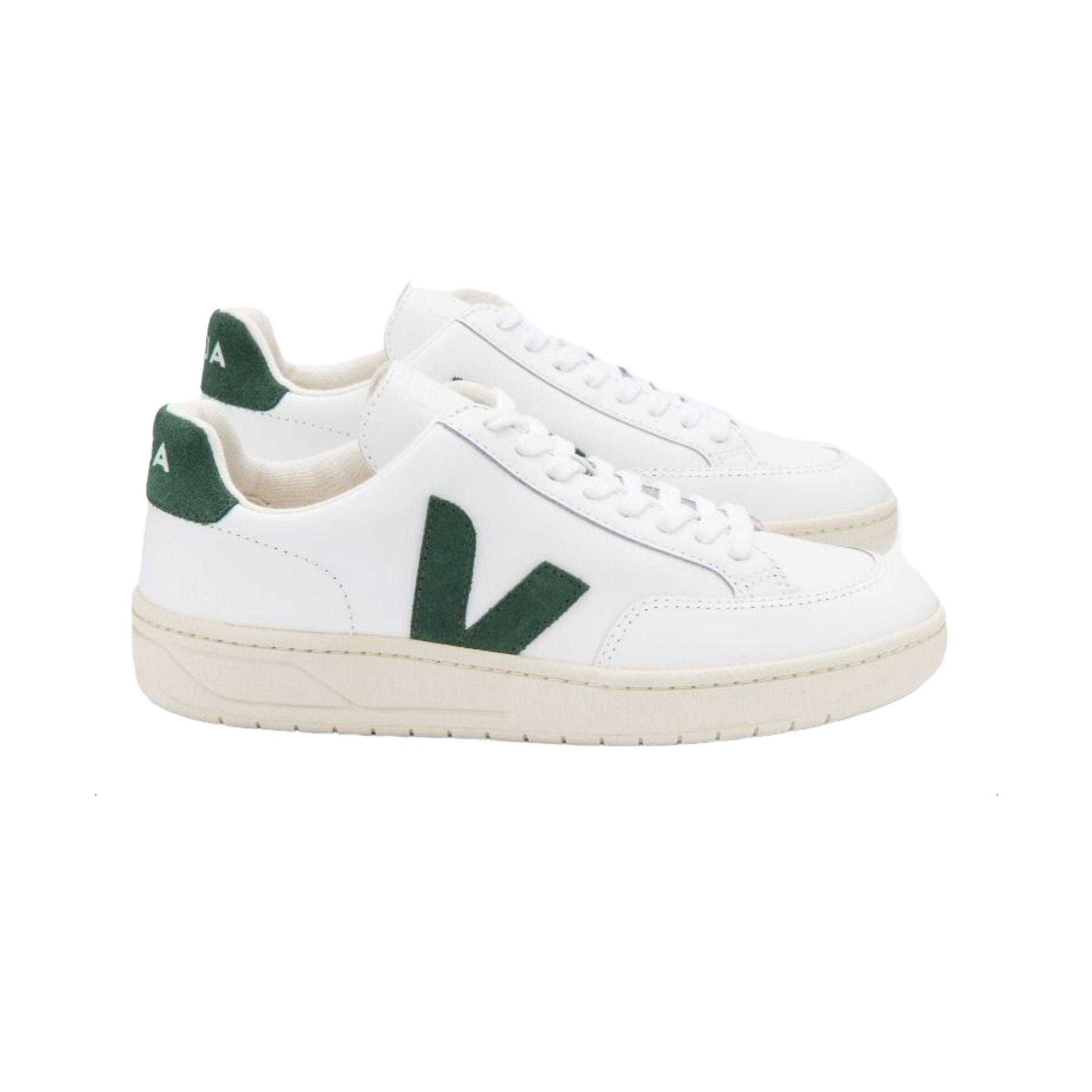 Veja | Scarpe V-12 Leather Uomo White/Cyprus - Fabbrica Ski Sises