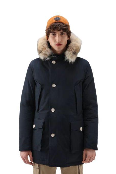 Woolrich | Giacca Arctic Detachable Fur Uomo Melton Blue - Fabbrica Ski Sises