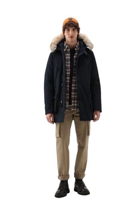 Woolrich | Giacca Arctic Detachable Fur Uomo Melton Blue - Fabbrica Ski Sises