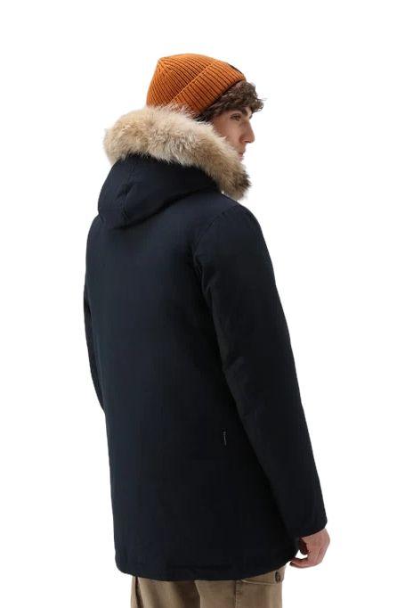 Woolrich | Giacca Arctic Detachable Fur Uomo Melton Blue - Fabbrica Ski Sises