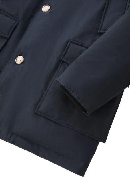 Woolrich | Giacca Arctic Detachable Fur Uomo Melton Blue - Fabbrica Ski Sises
