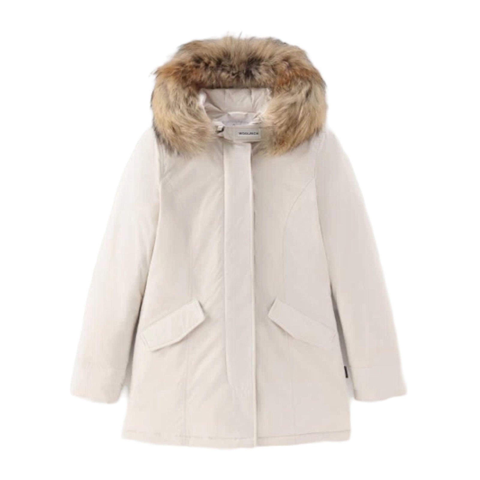 Woolrich | Giacca Luxury Arctic Raccoon Donna Milk Cream - Fabbrica Ski Sises