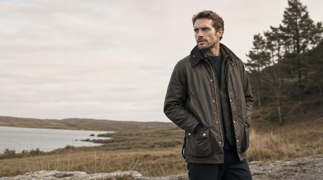 Giacca Barbour invernale cerata da uomo in stile heritage
