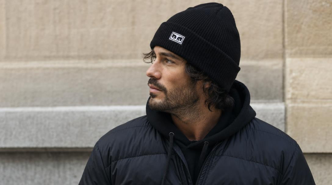 Cappello Obey invernale nero in stile beanie per uso quotidiano in città