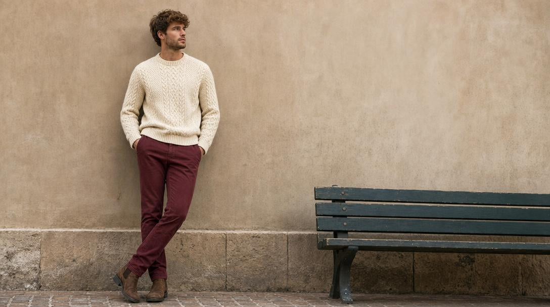 Pantaloni bordeaux uomo: guida alla scelta tra fit, tessuto e abbinamenti quotidiani