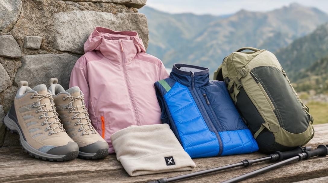 Selezione outlet trekking Ski Sises con scarpe, strati e accessori per escursioni