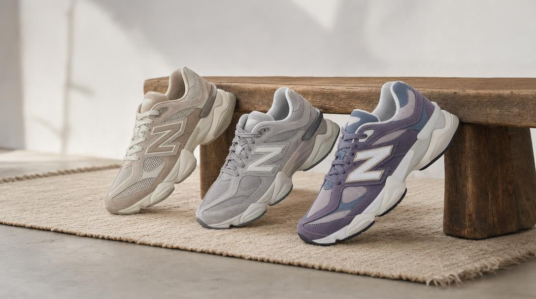 New Balance 9060 in colorazioni neutre e a contrasto per uso urbano quotidiano