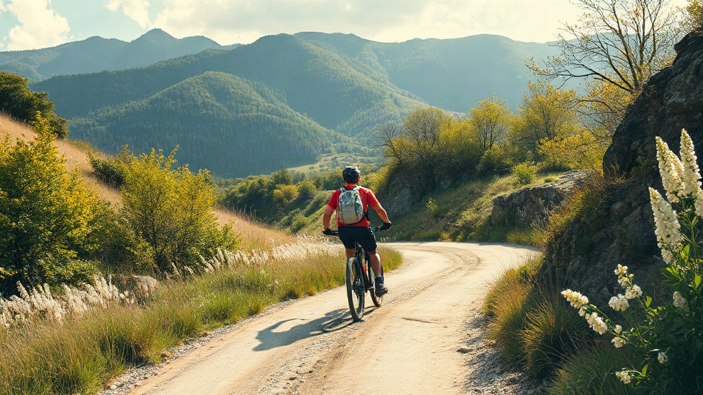 Illustrazione ispirata a un'uscita in mountain bike nel Biellese tra strade secondarie e tratti sterrati collinari