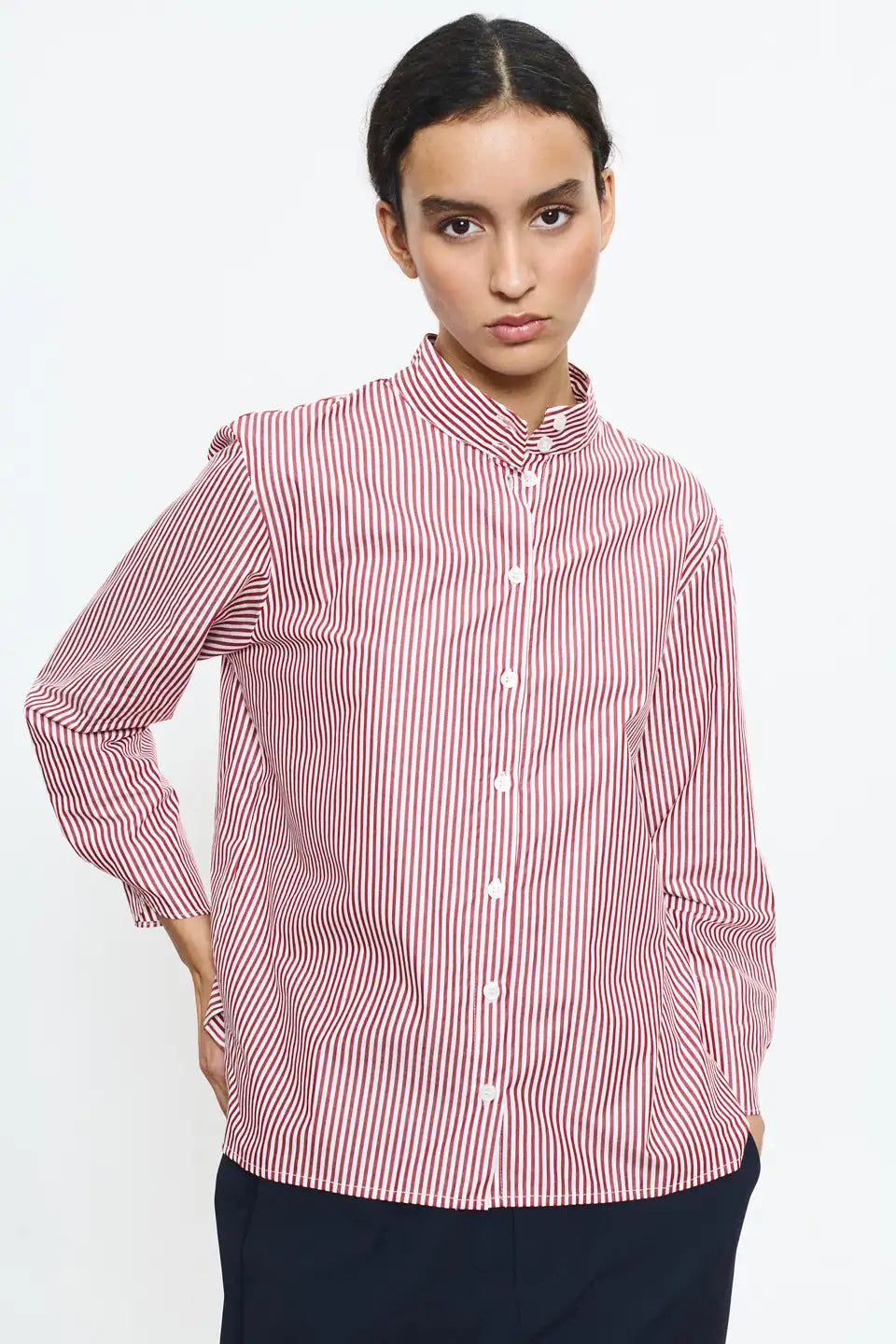 Camisa Dua Mujer White / Bordeaux