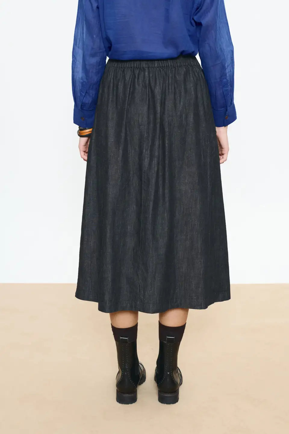Women's College Skirt Denim Black