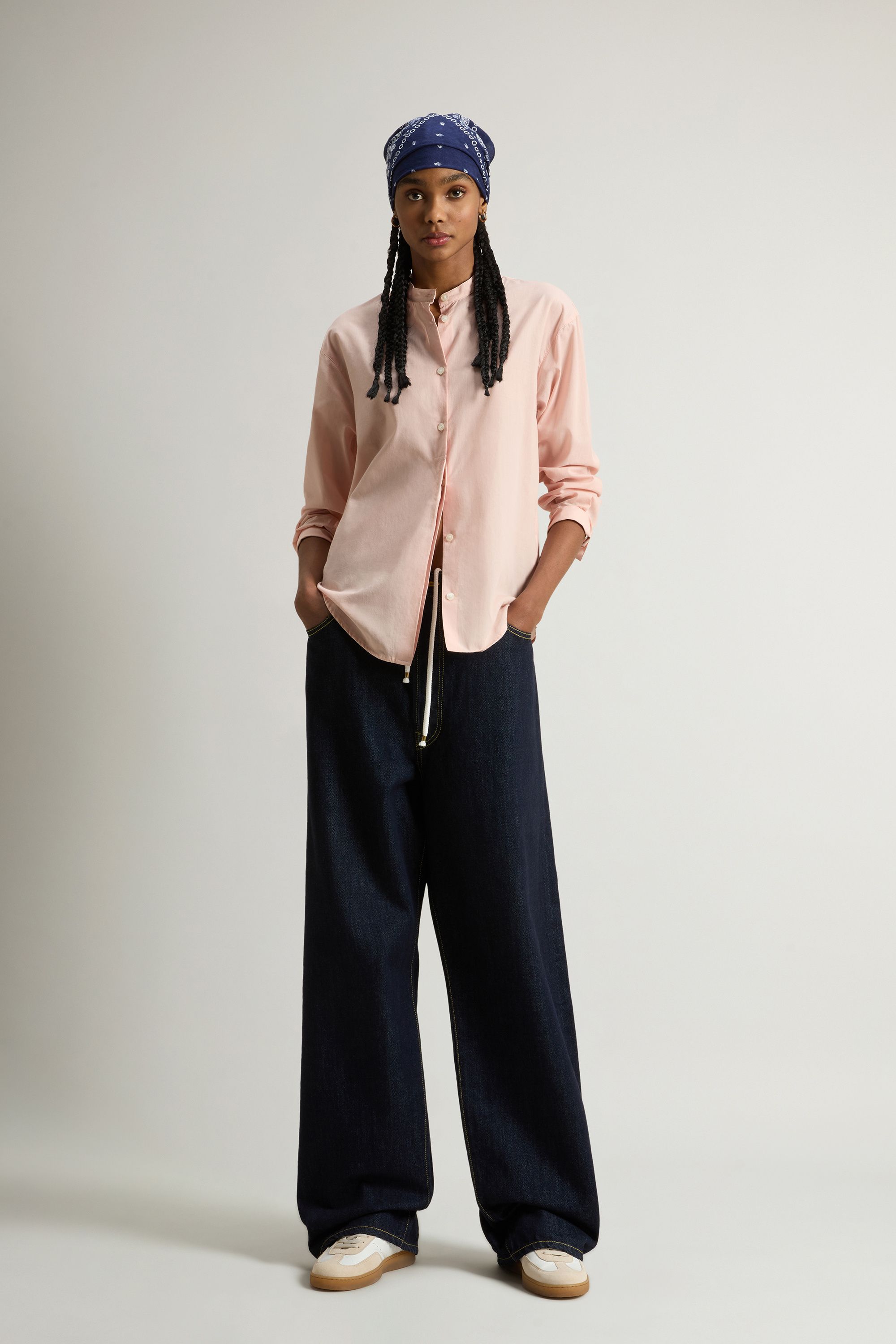 Camicia Relaxed Henley Donna Rose Smoke