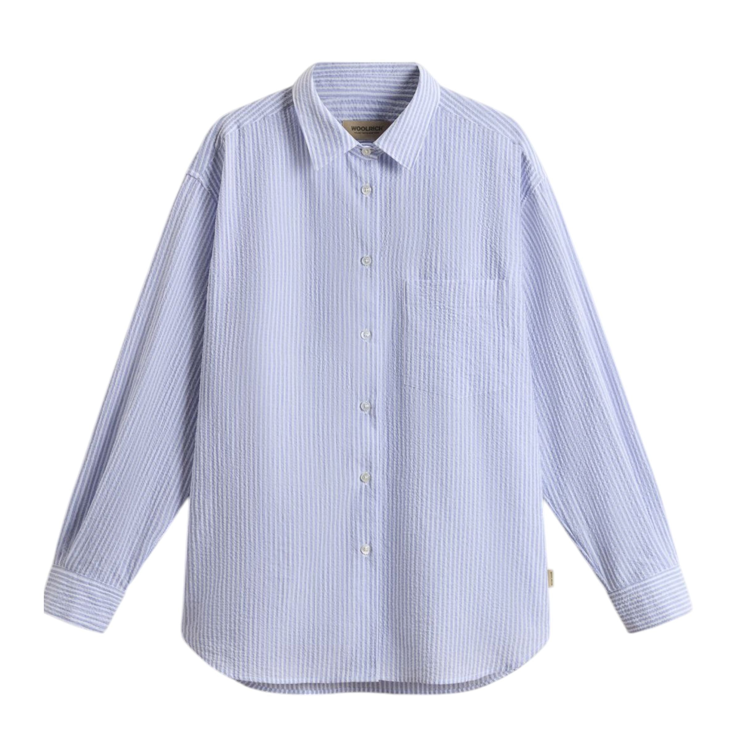 Camicia Seersucker Donna Blue Stripe