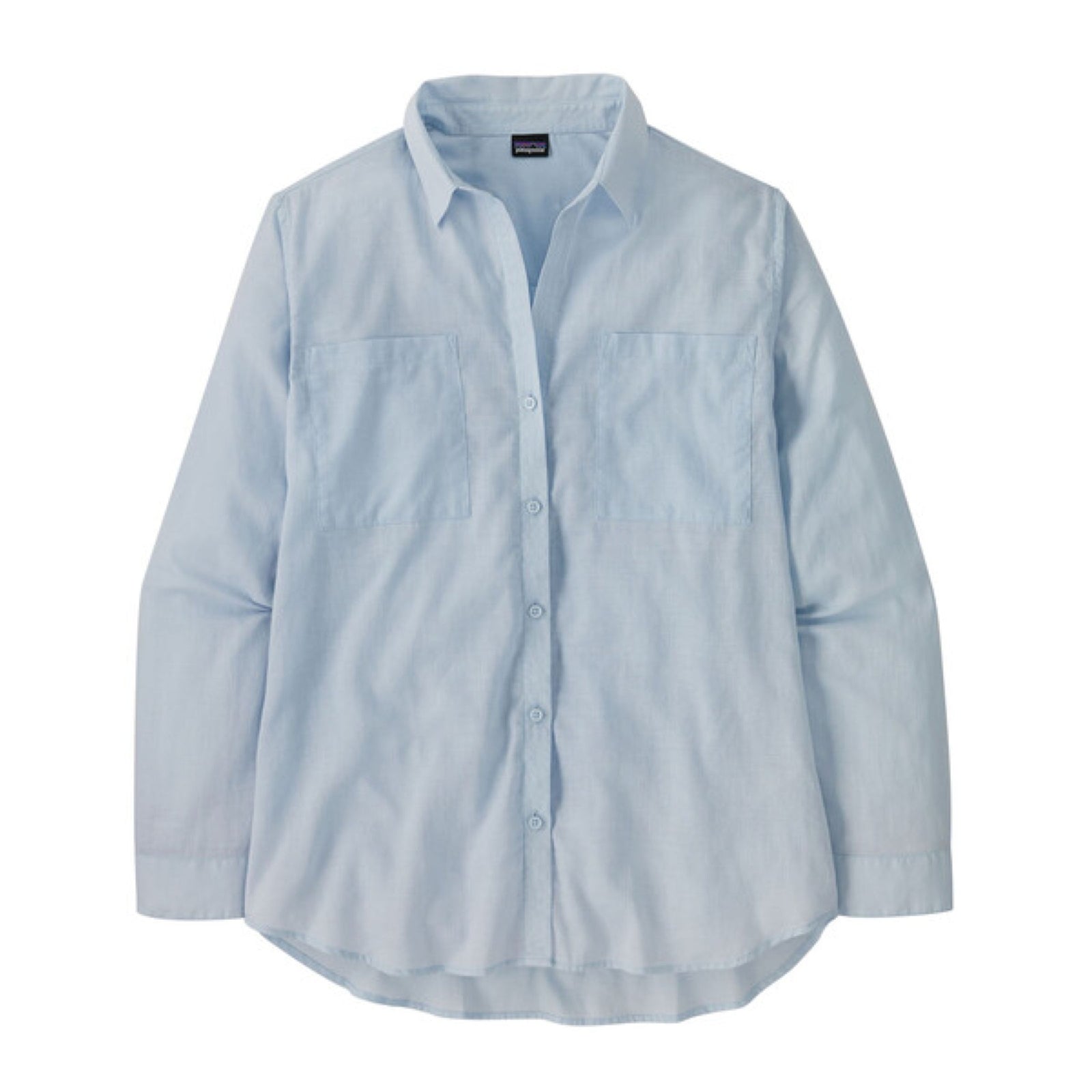 Camicia Leichtes, luftgetrocknetes Hemd mit Knopfleiste, Donna Fleck Blau