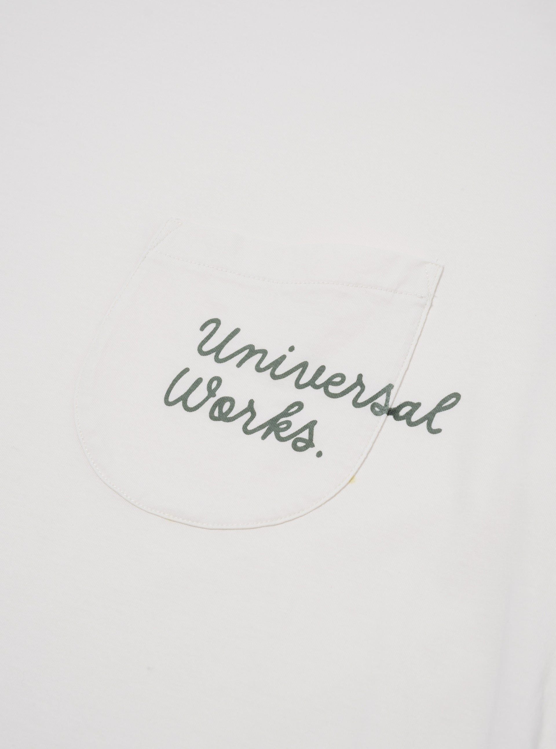T-shirt Print Pocket Uomo Ecru