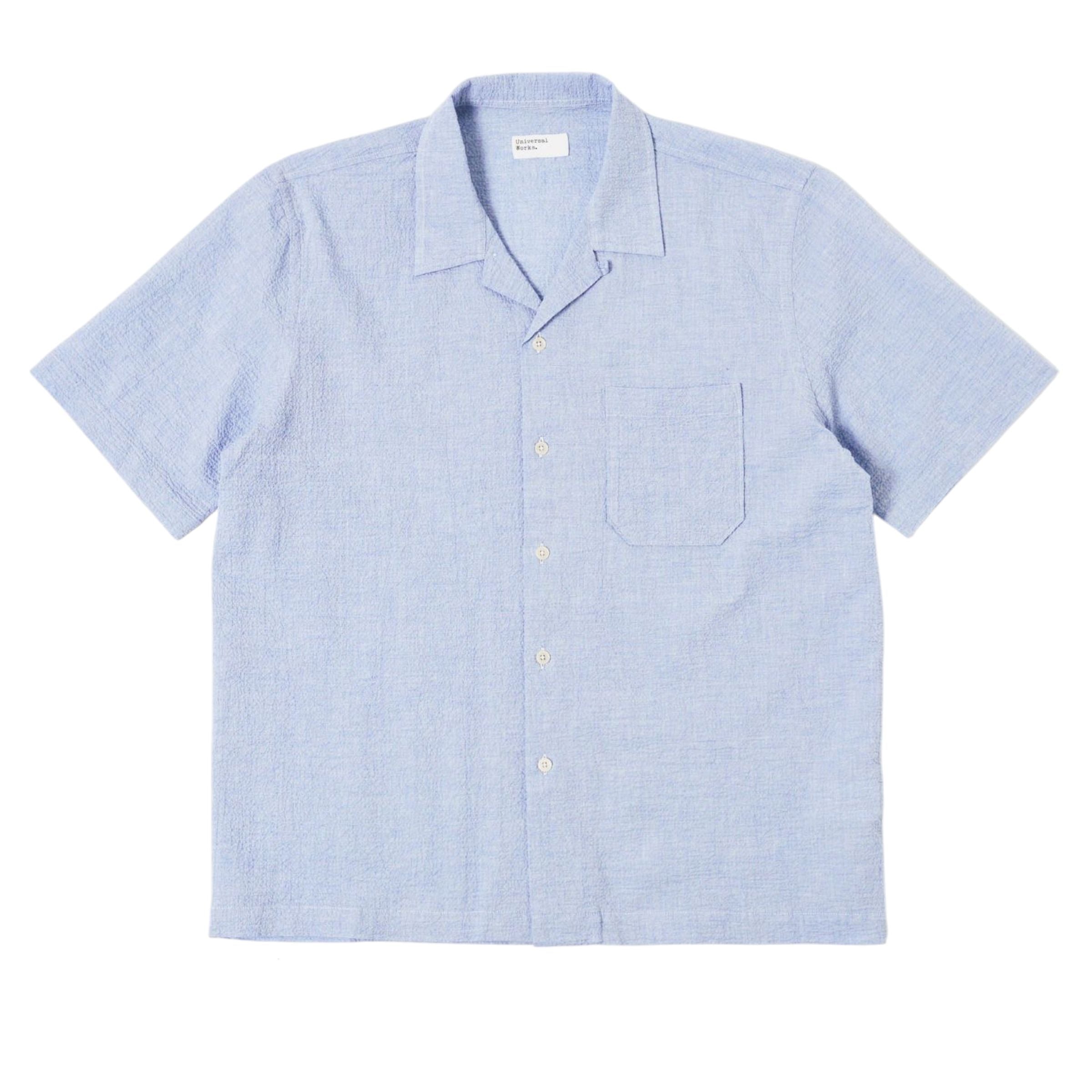 Men's Seersucker Shirt Pale Blue 