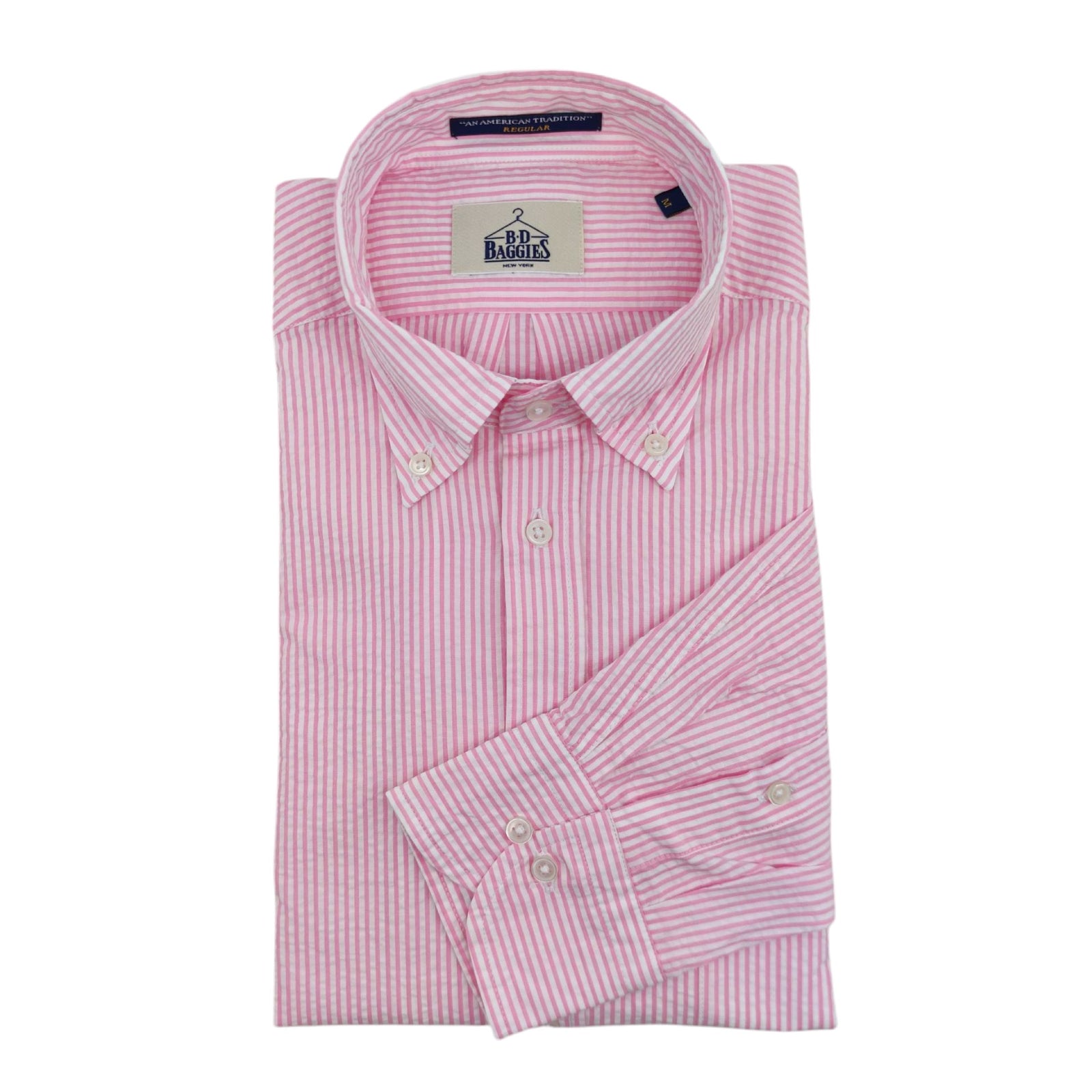 Brad Stripe Herrenhemd Rosa/Weiß