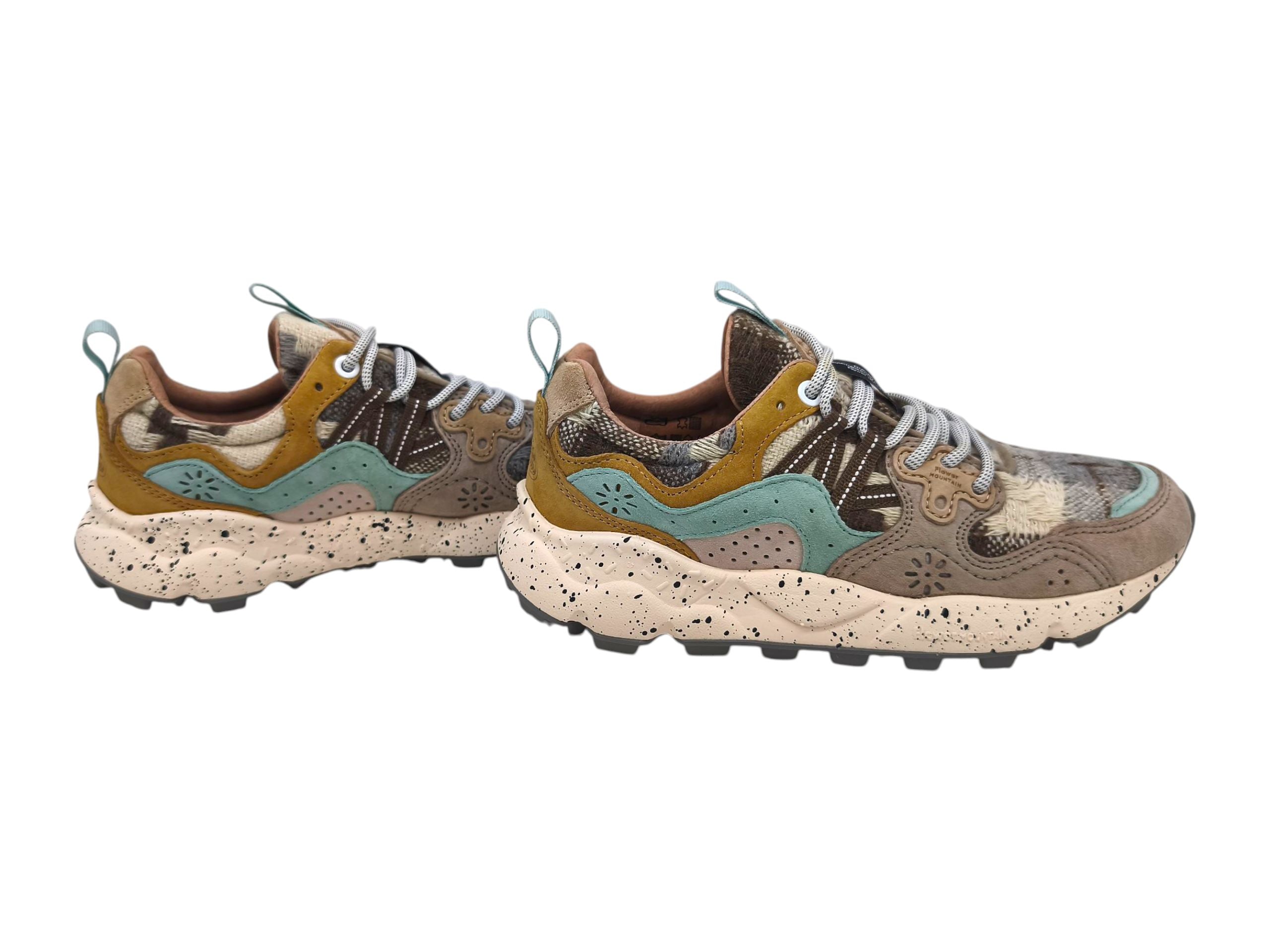 Baskets Yamano 3 Woolen Femme Taupe/Milk/Mustard