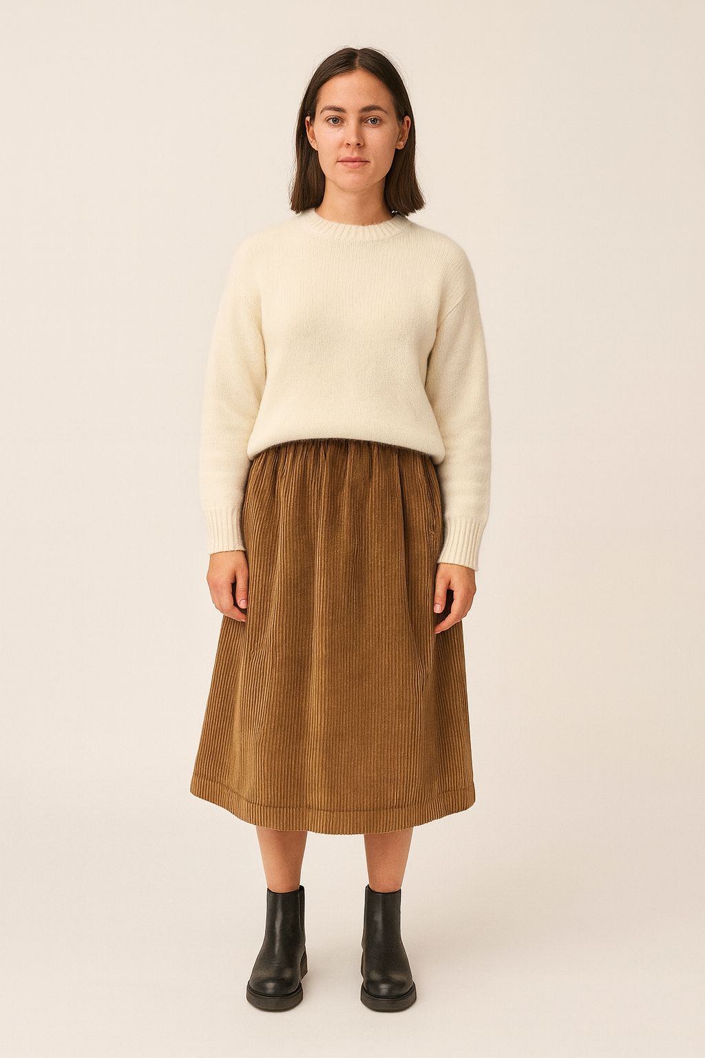 Falda Garden Corduroy Mujer Toffee