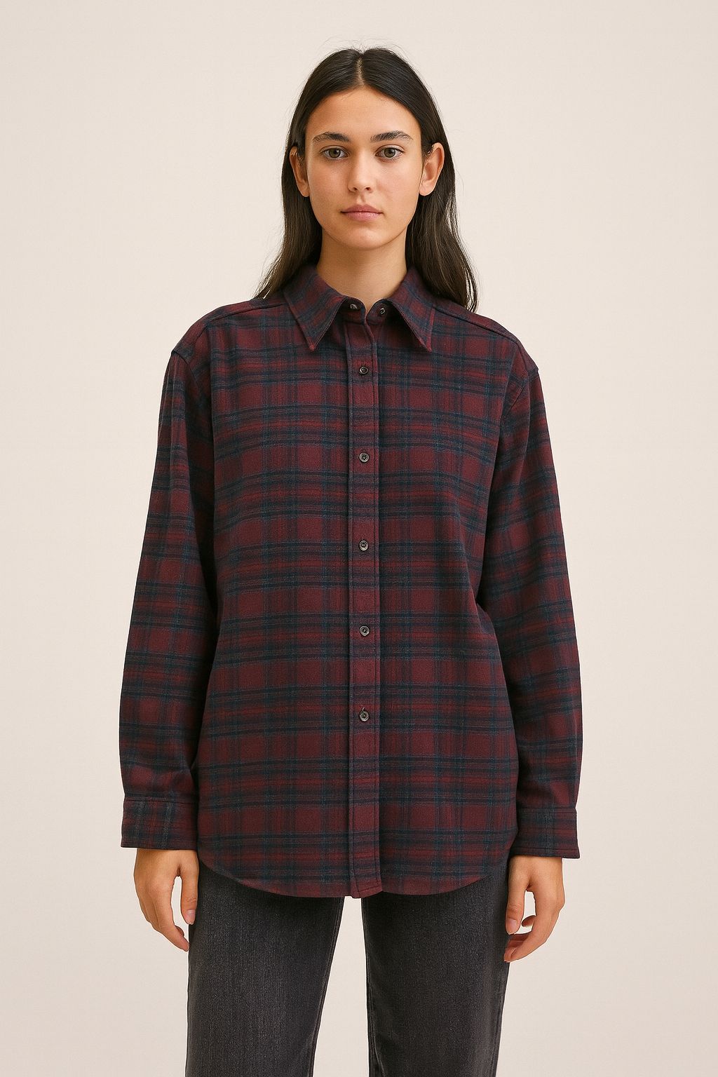 Camicia Flanella Check Donna Blue Wash
