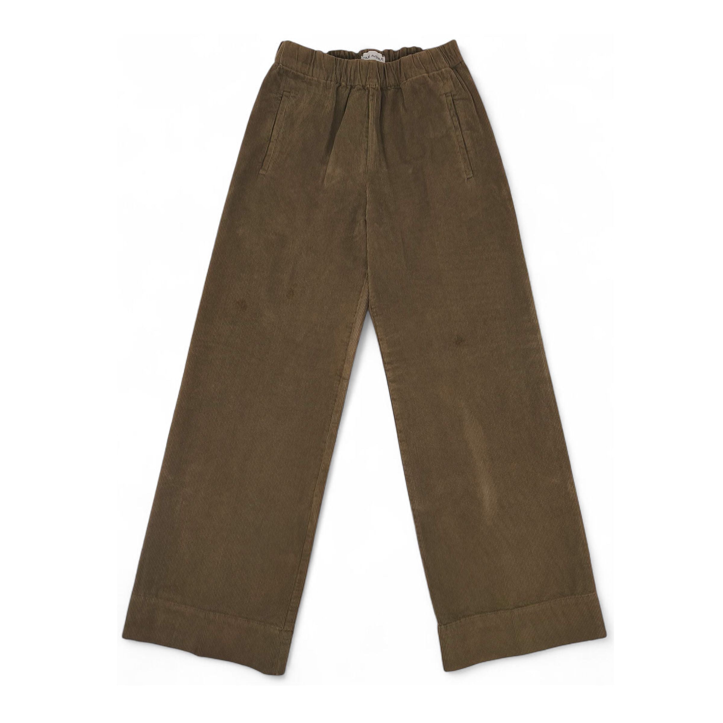 Pantaloni Needle Cord Donna Dark Kaki
