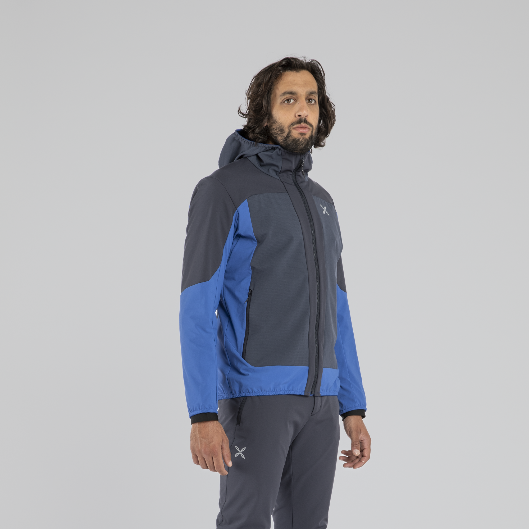 Giacca Dolomiti Wind Hooded Uomo Black/Steel Blue