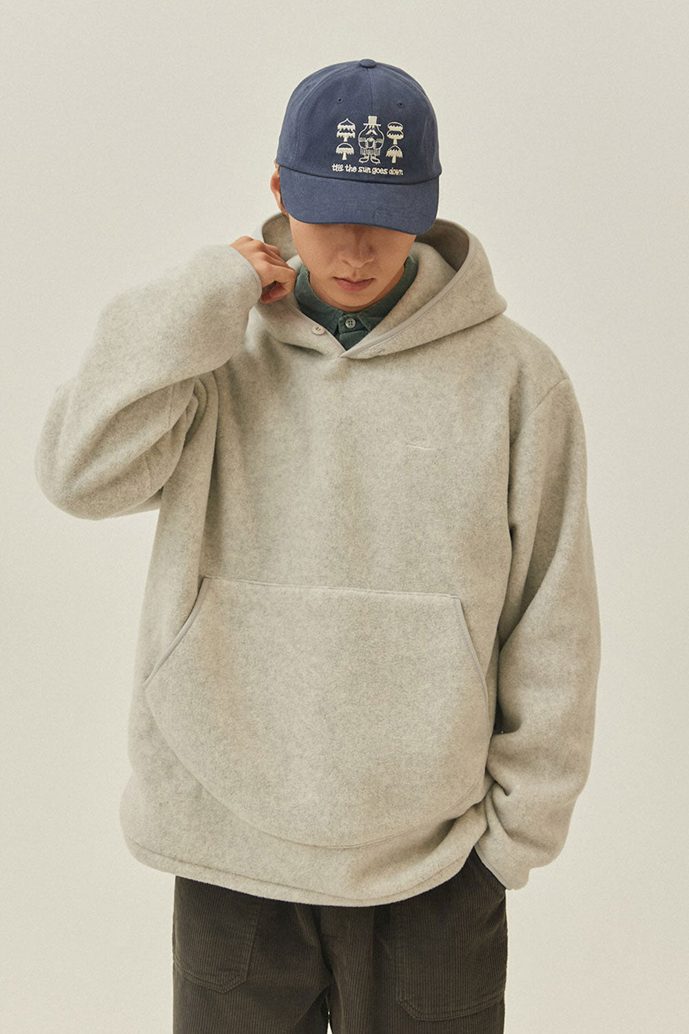 Sunrise Fleece Hoodie Sweatshirt White Melange