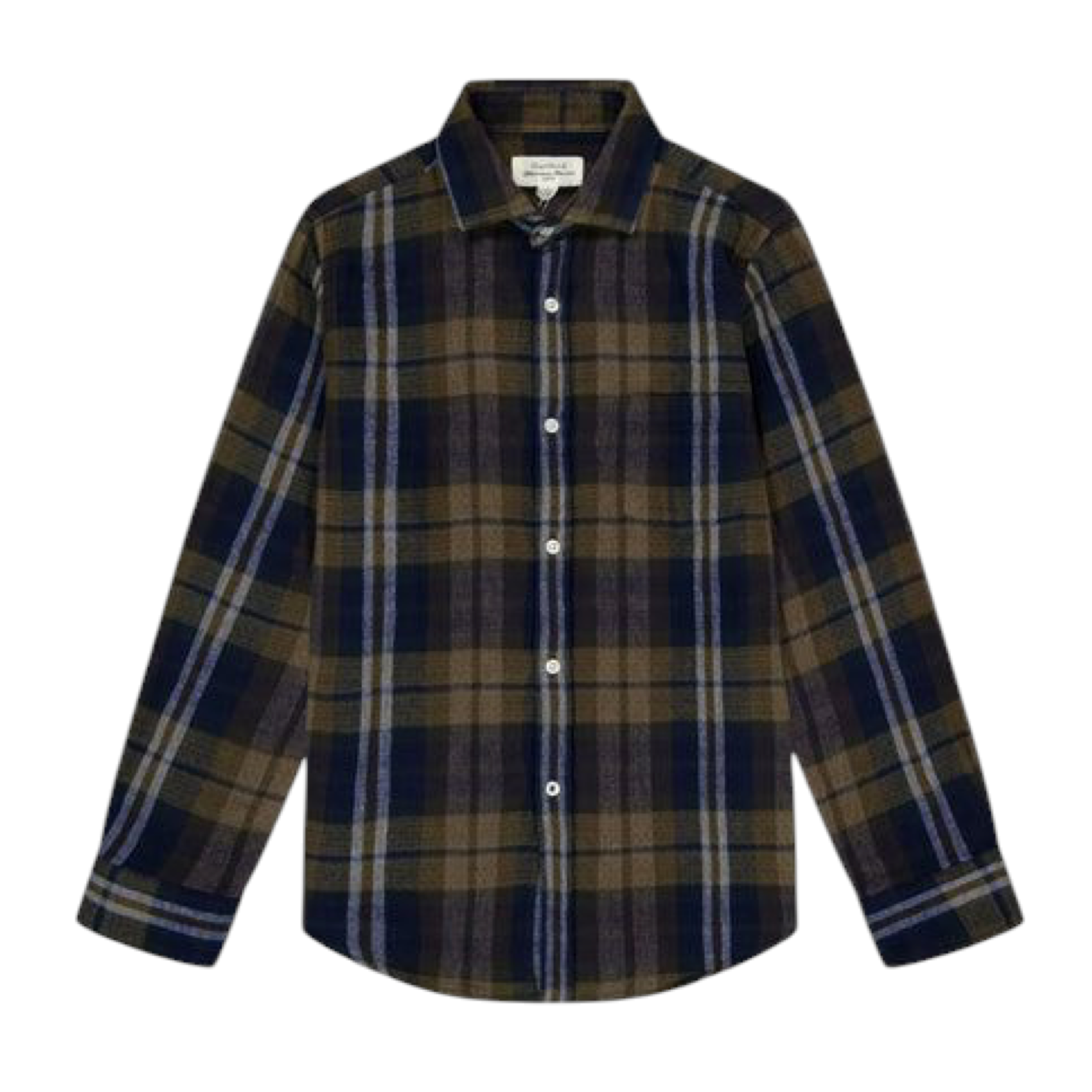 Mann Paul Flanel Hemd Military Green/Blue