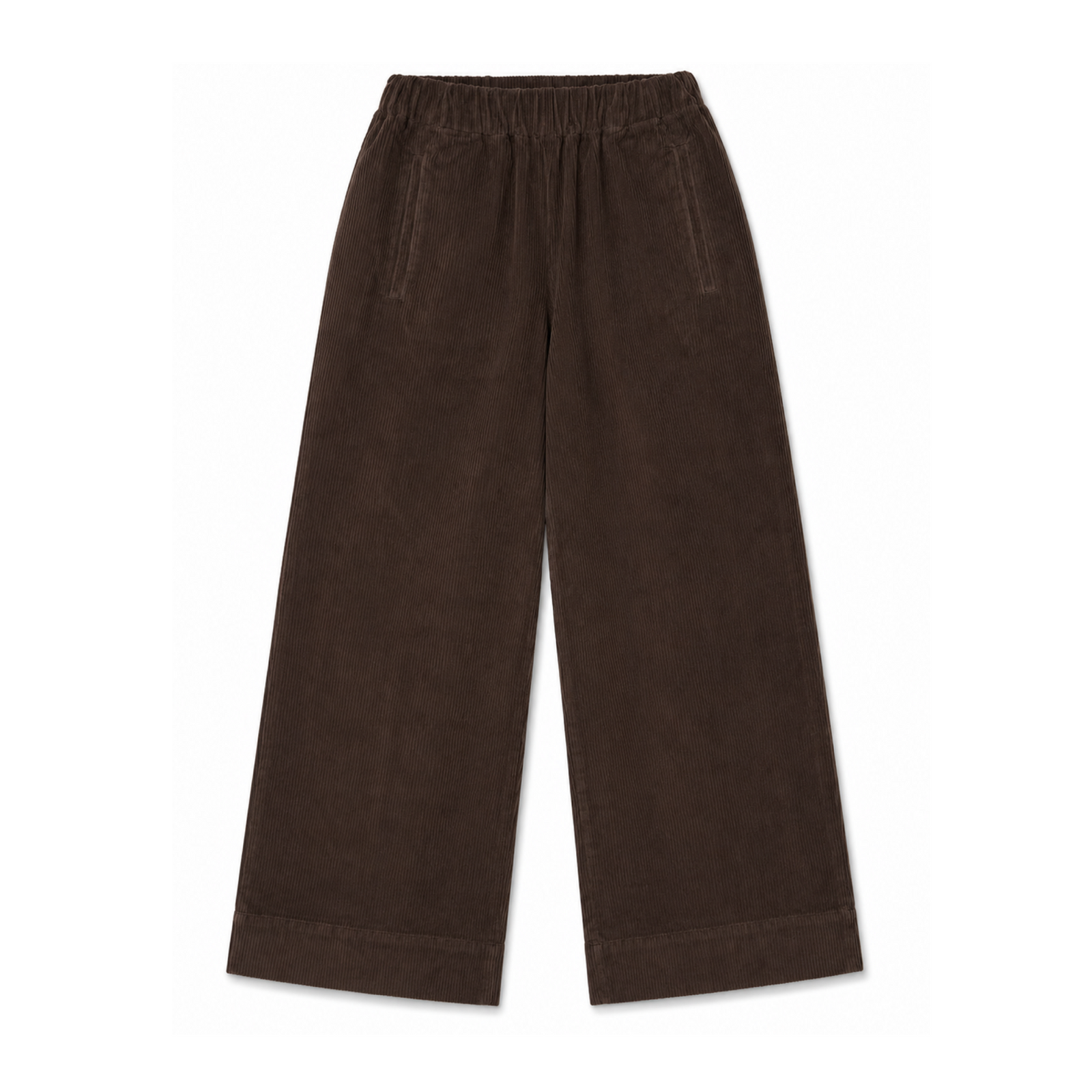 Pantalon Pensil Ribbed Velvet Mujer Dark Brown