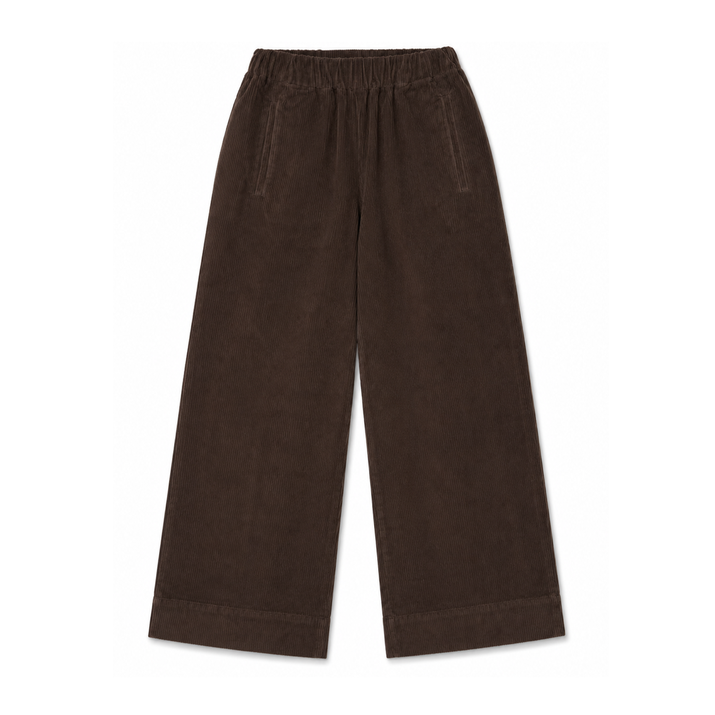 Pantalon Pensil Ribbed Velvet Femme Dark Brown