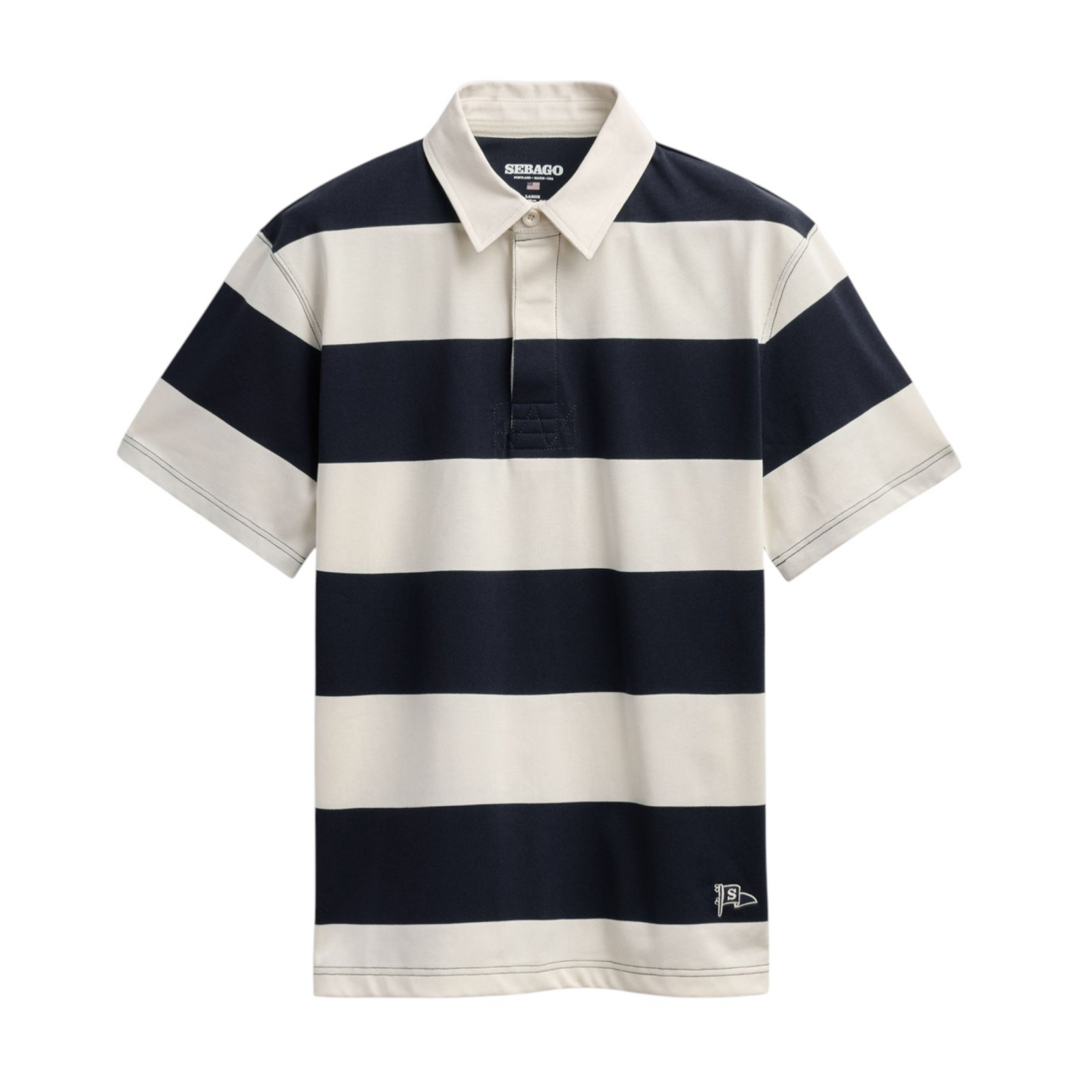 Polo Campbell White Natural Blue - Vista frontale