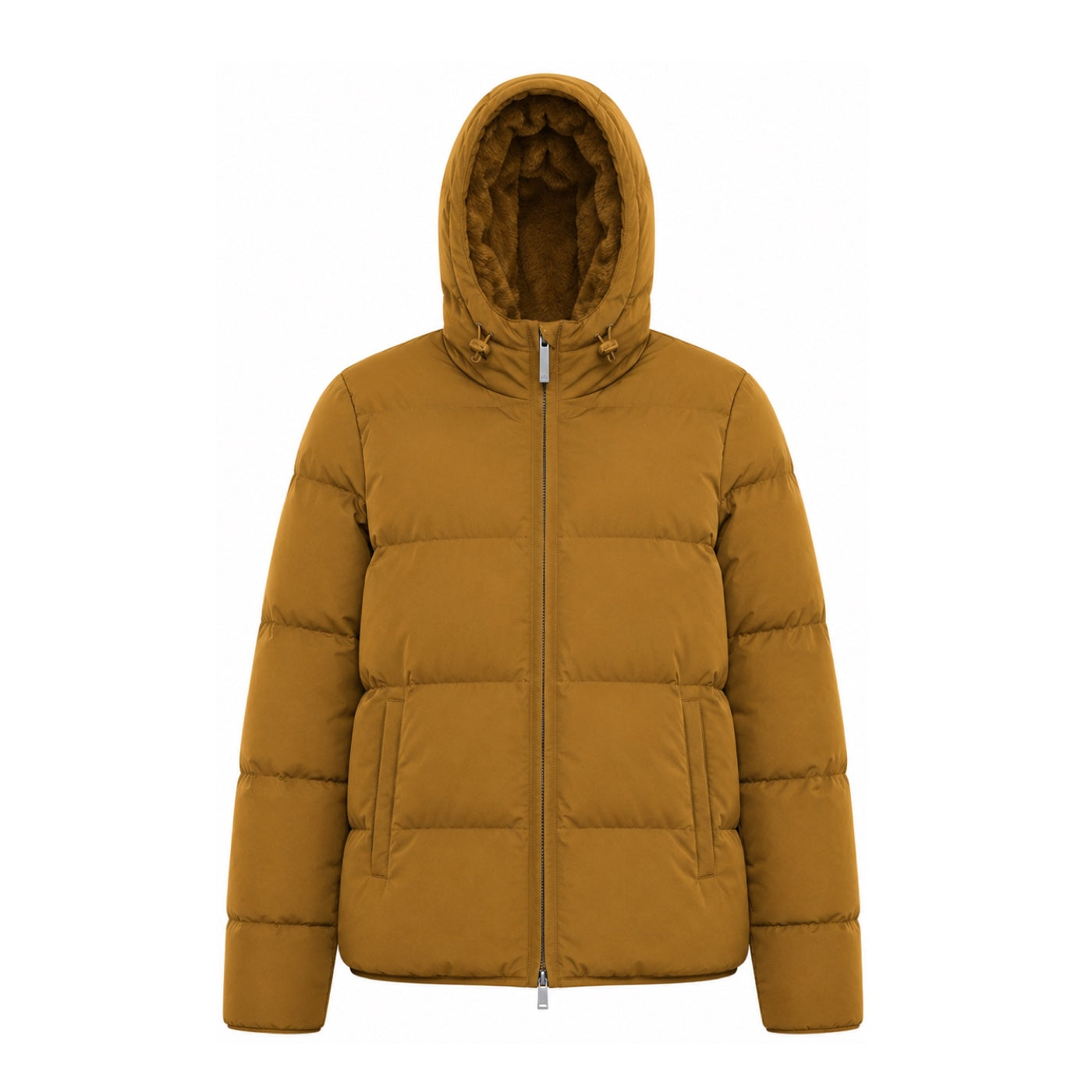 Frau Donna Shiny Nylon Fur Daunenjacke Brown