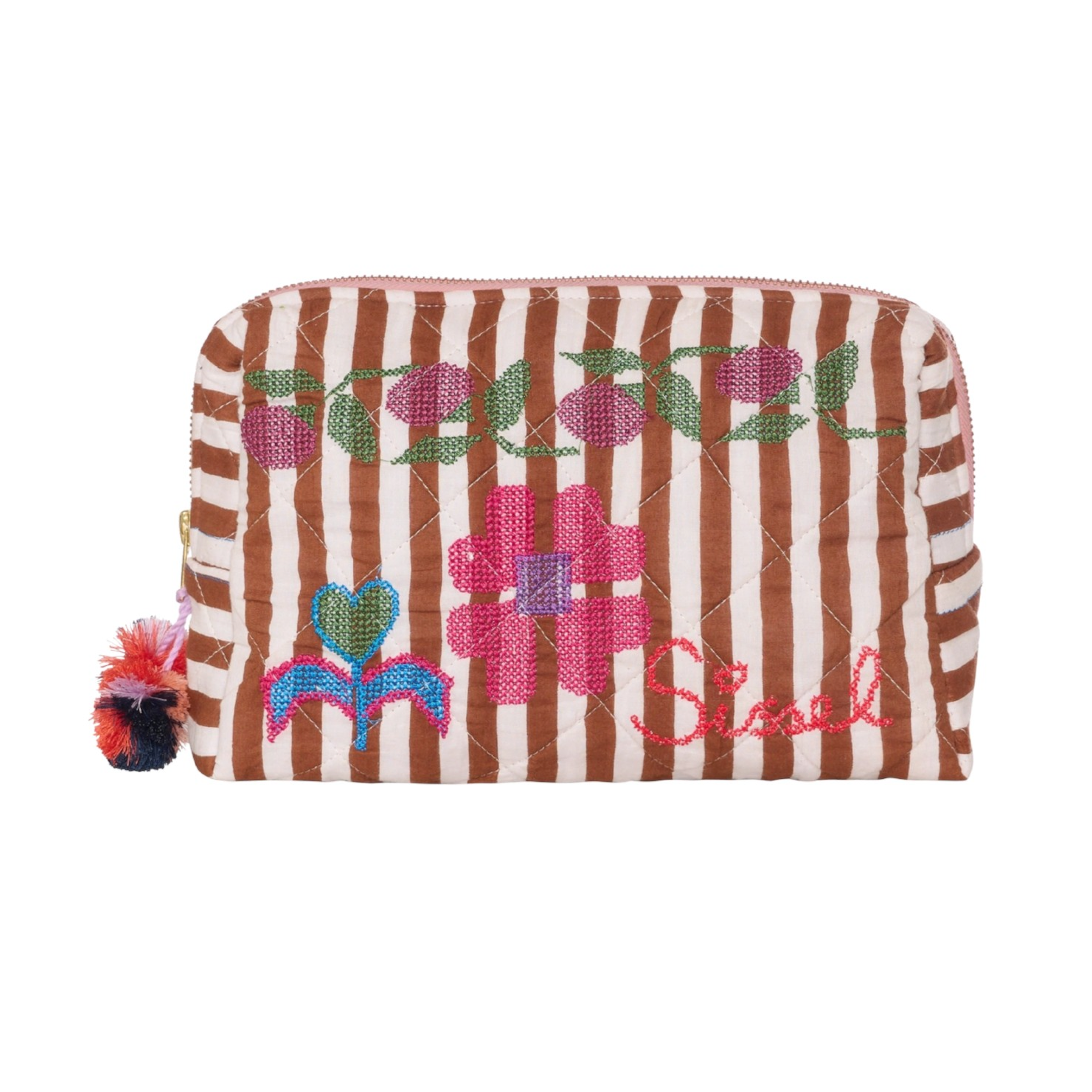 Borsa Rosea Cosmetic Donna Brown Stripes