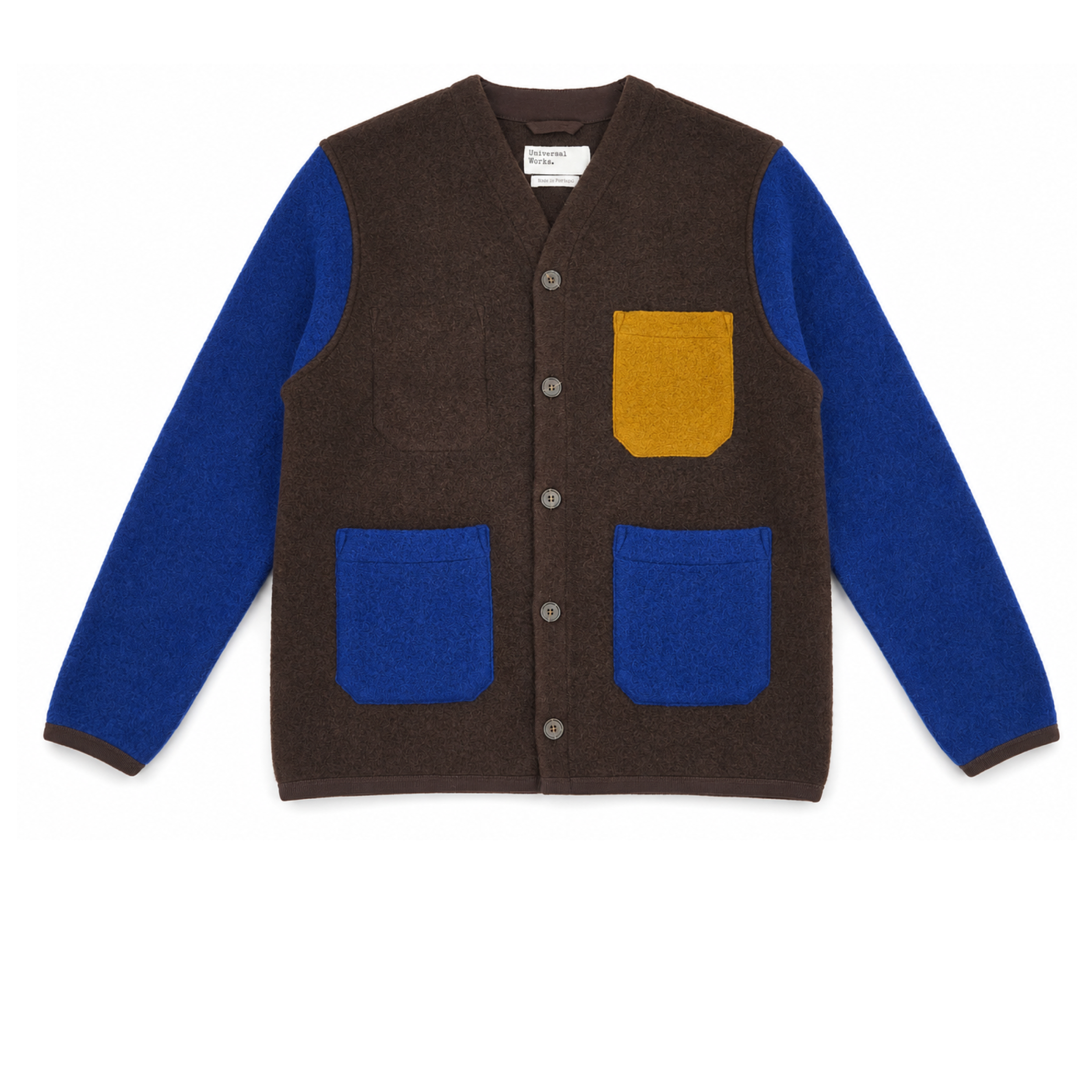 Maglia Wool Cardigan Uomo Brown/Indigo