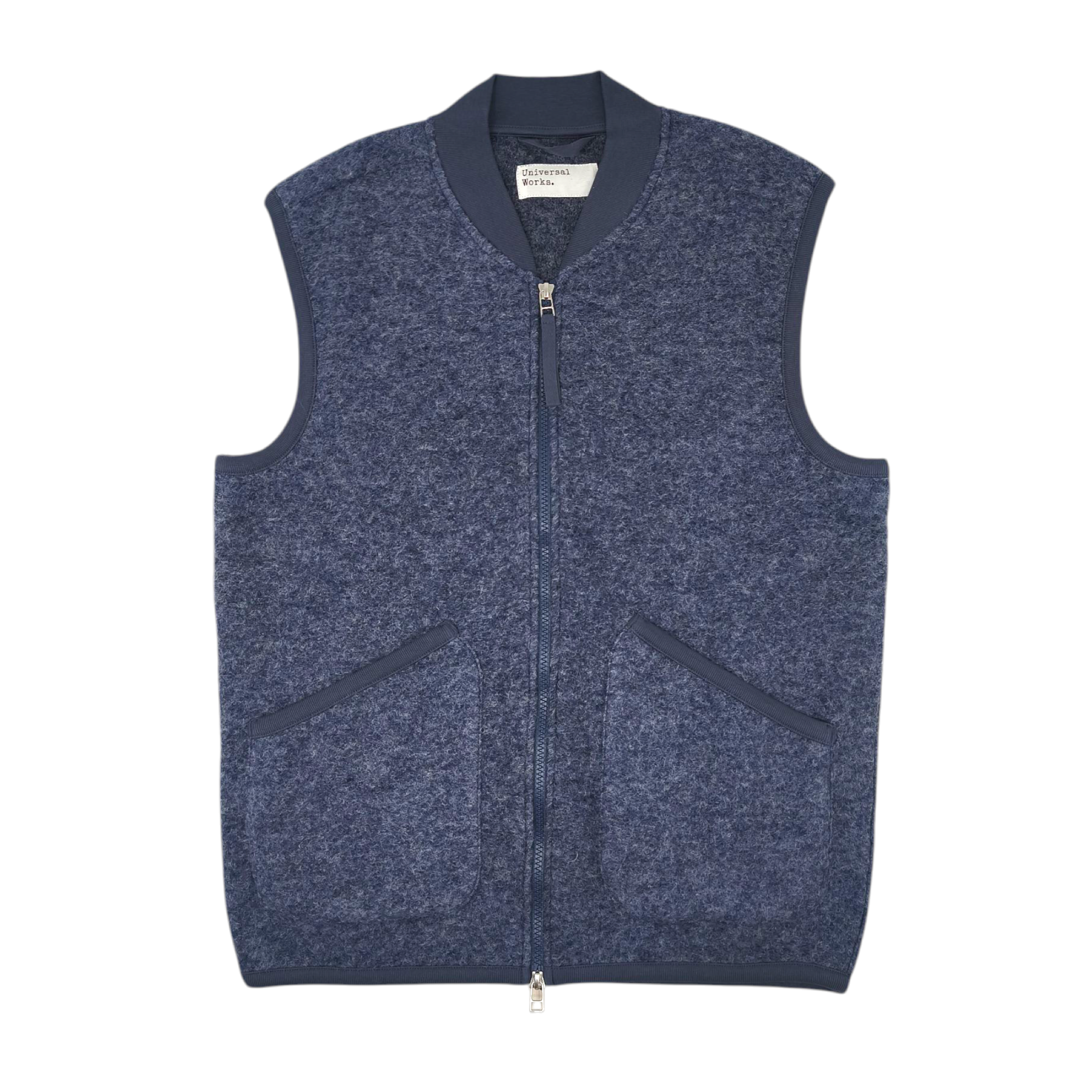 Gilet Zip Wool Uomo State Blue