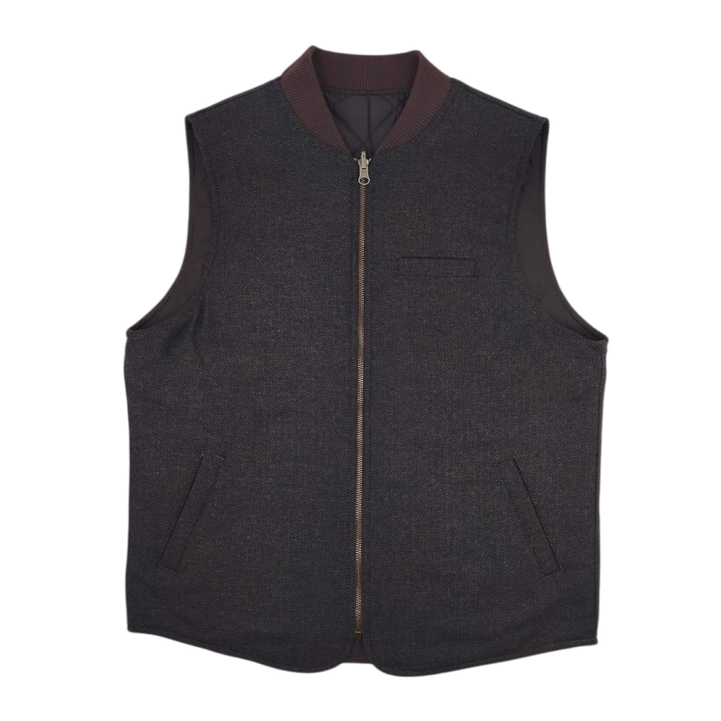 Gilet Wool Resca Reversible Uomo Brown