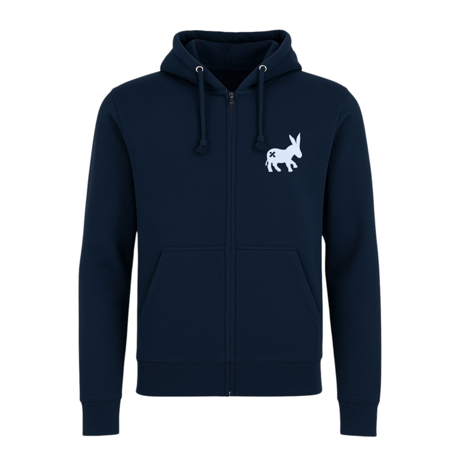 Sudadera Hoodie Full-Zip Mujer Navy Blue/White