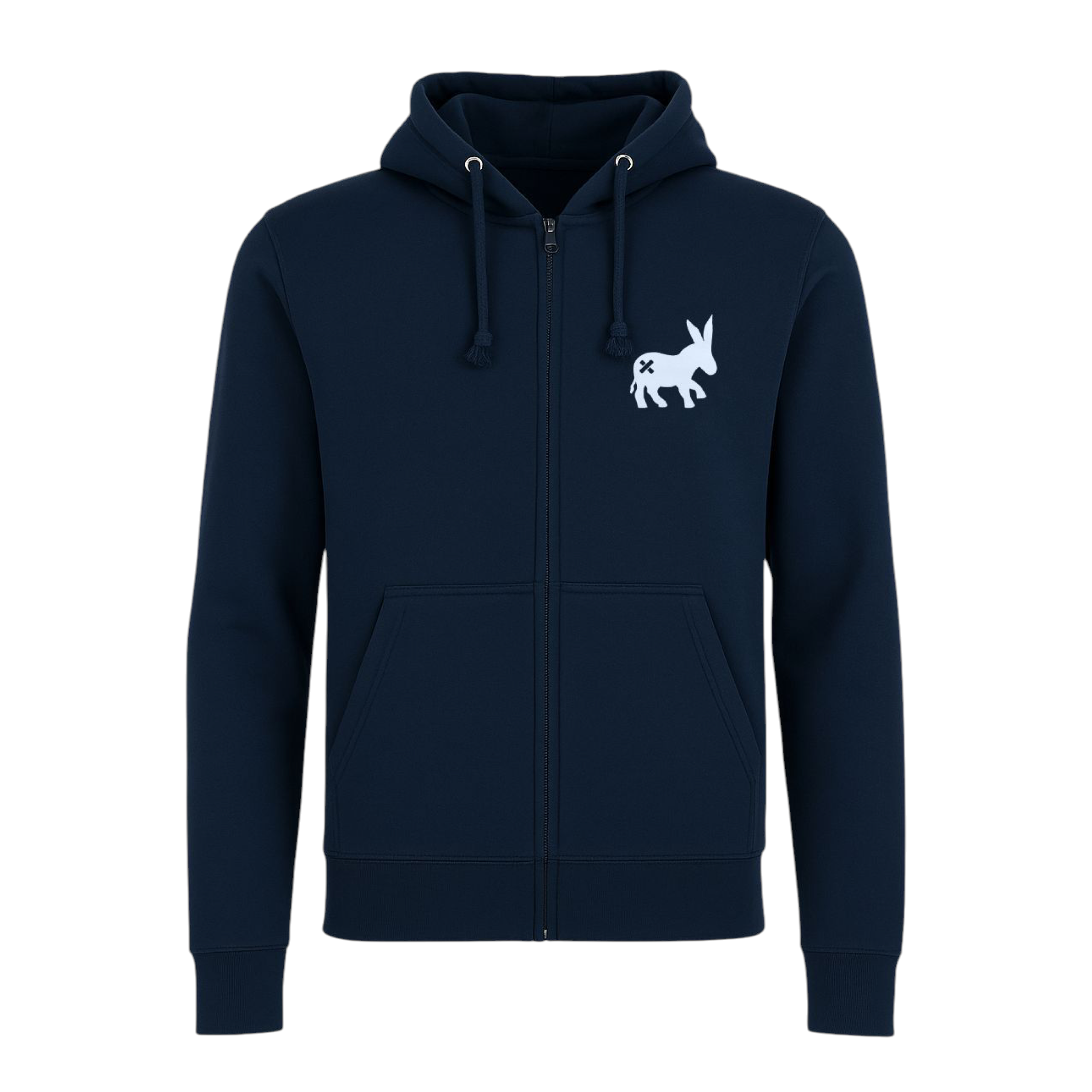 Maglia Hoodie Full-Zip Donna Navy Blue/White