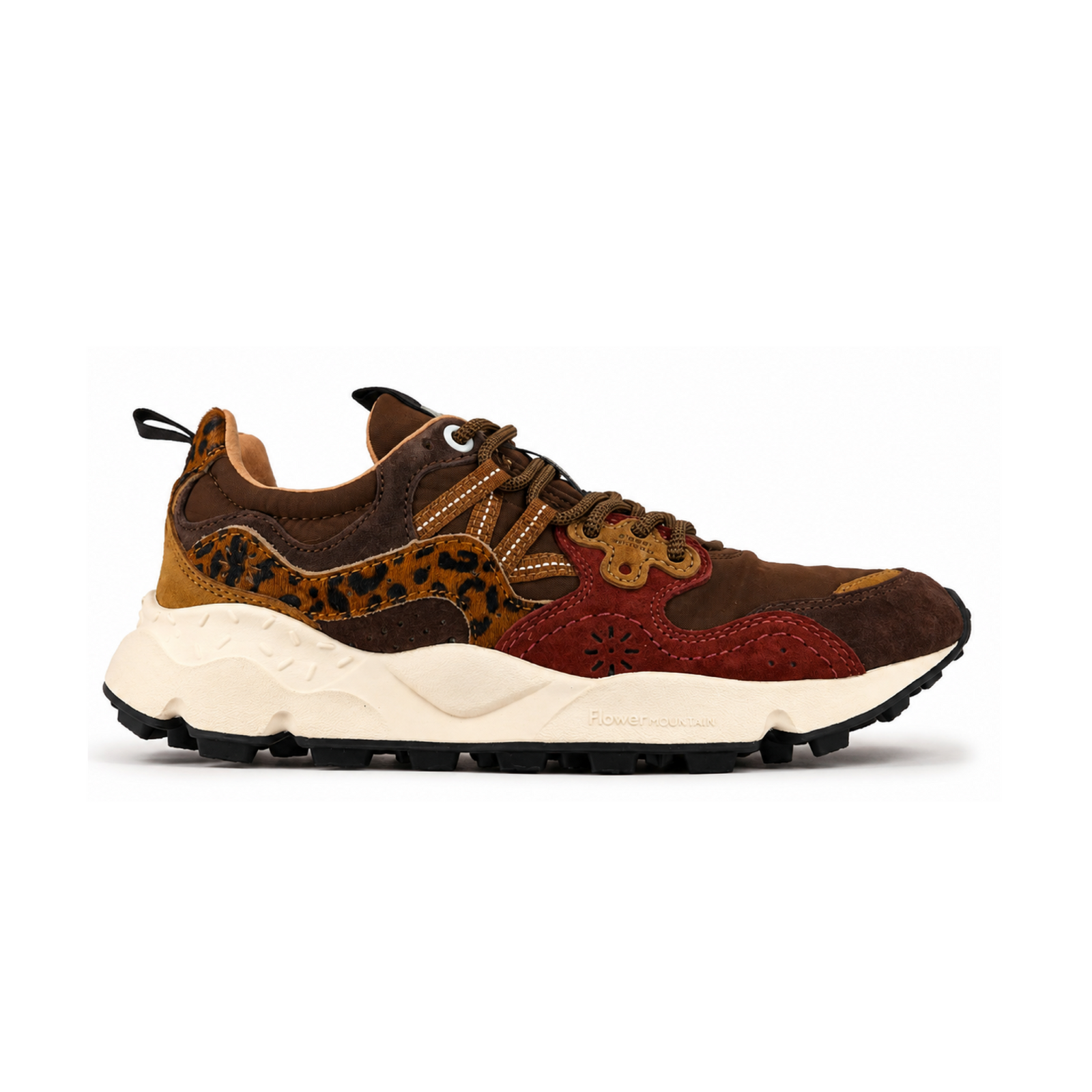 Frau Yamano 3 Pony Hair Schuhe Brown/Bordeaux