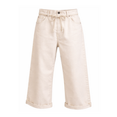 Women's The 50s Selvedge Culotte Jean Trousers Cream