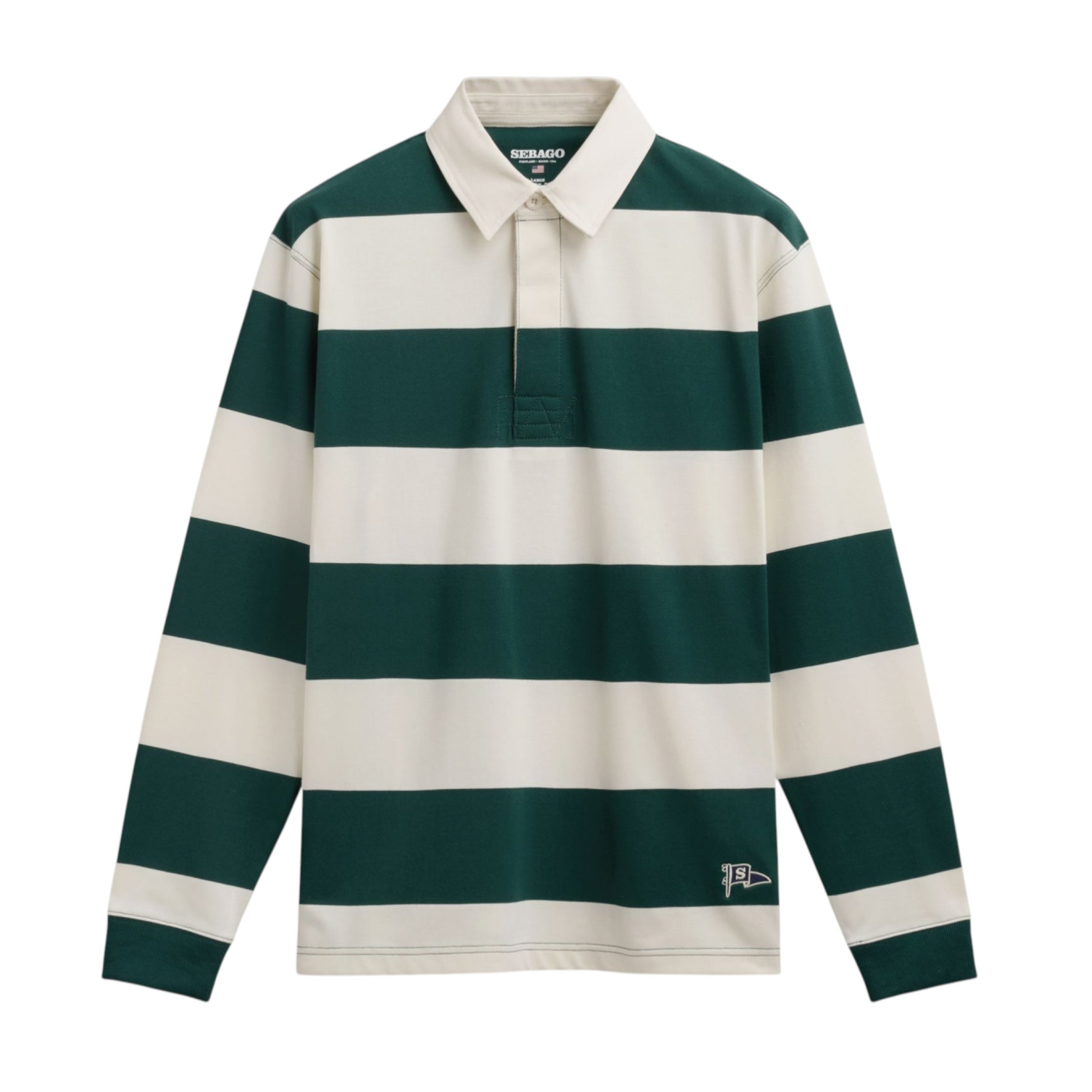 Campbell Polo White Natural/Green