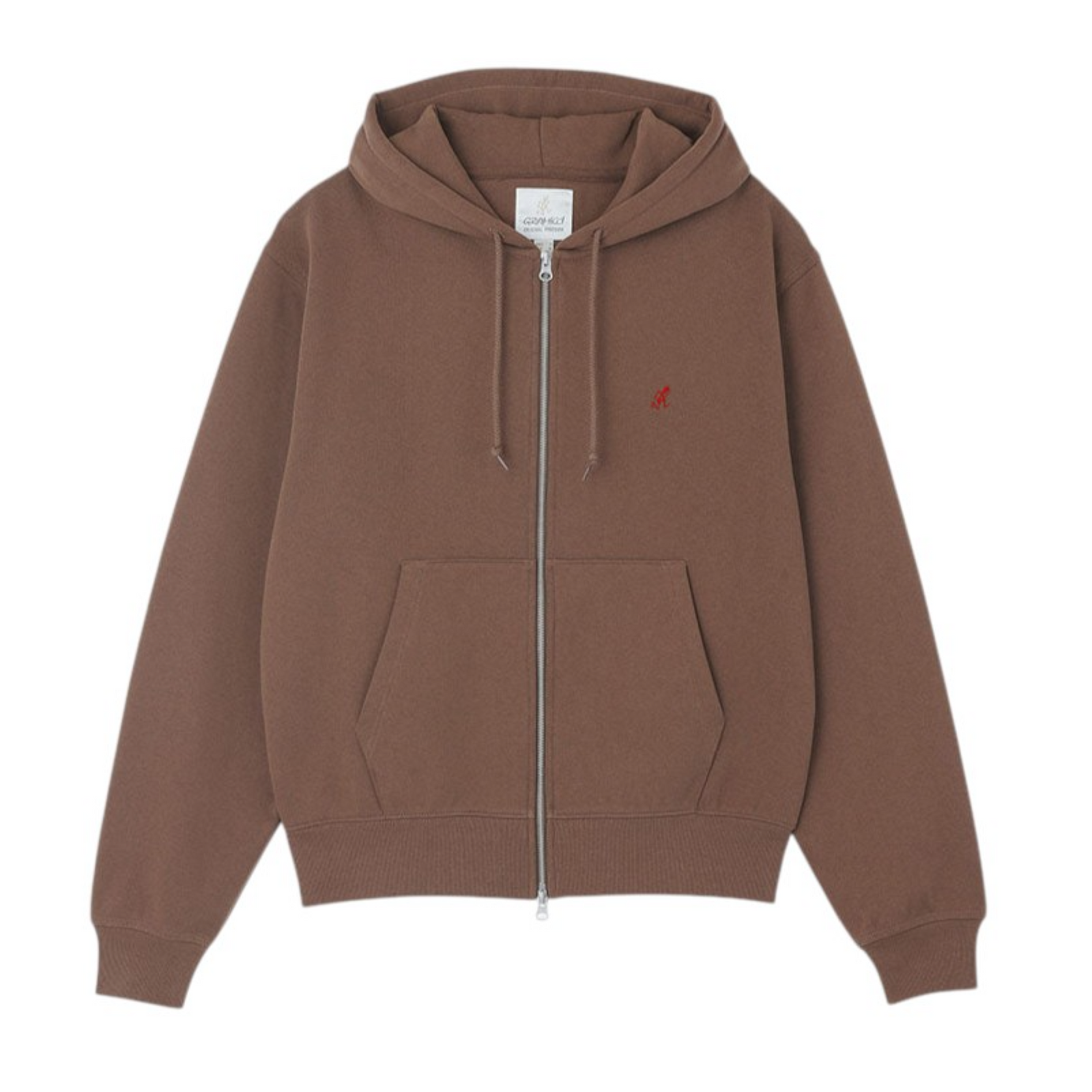 Men's One Point Zip Hoodie Brown