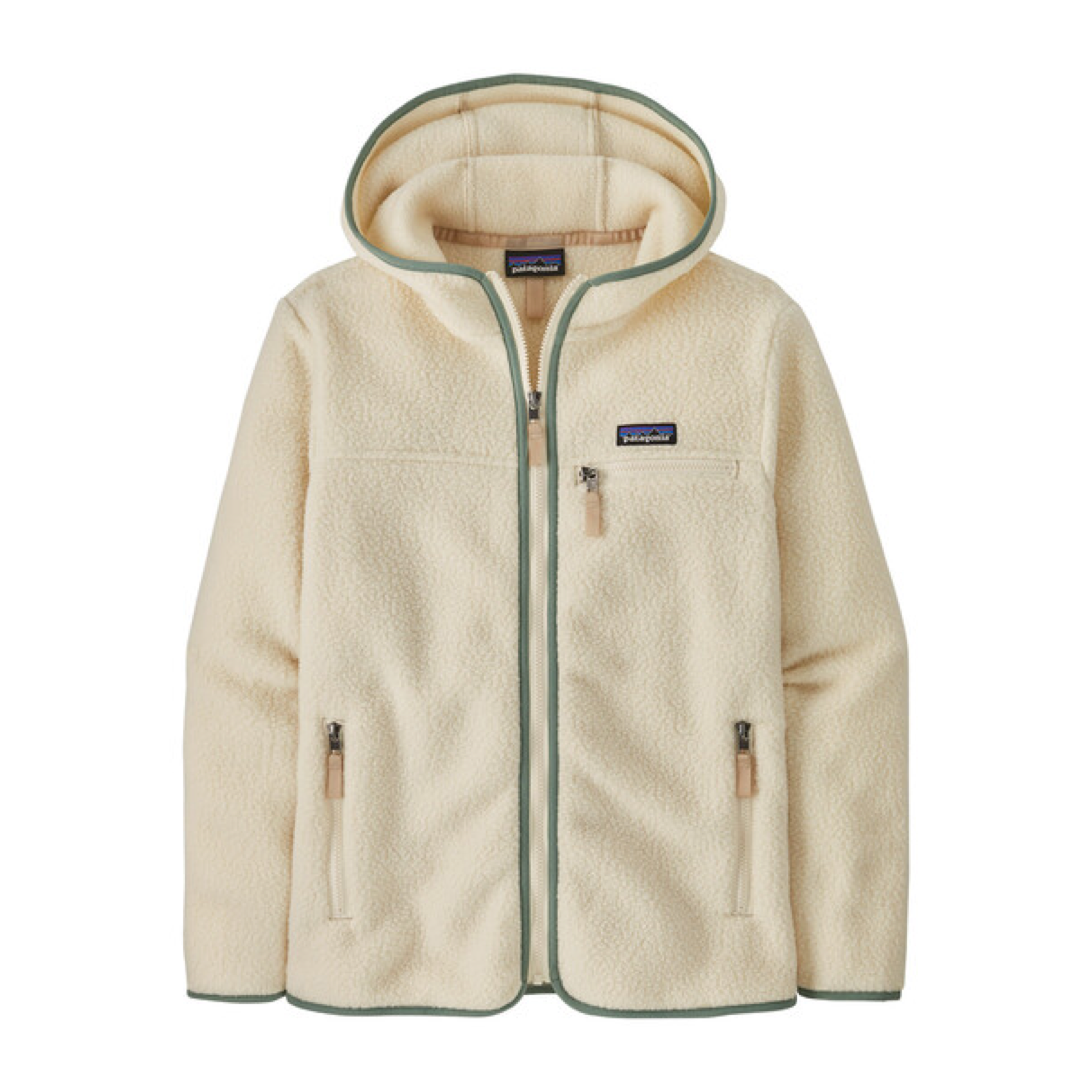 Pull Retro Pile Hoody Femme Natural/Ellwood Green